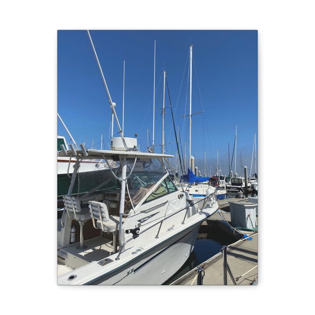Marina Yacht Canvas Print – Stretched Matte Harbor Wall Art