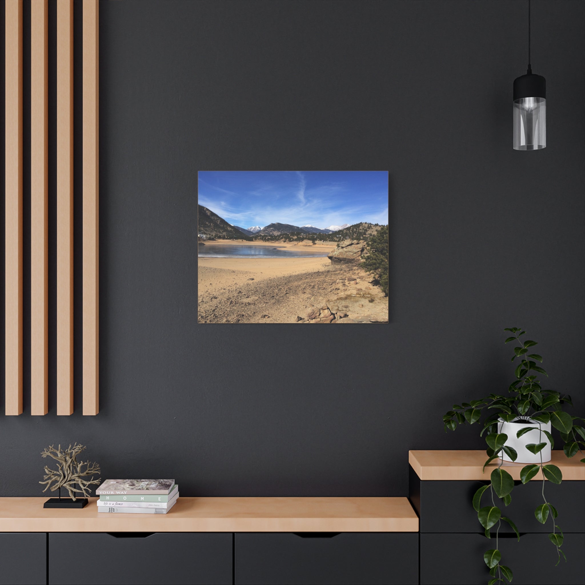 Mountain Lake Landscape Canvas Print — Matte Stretched Wall Art