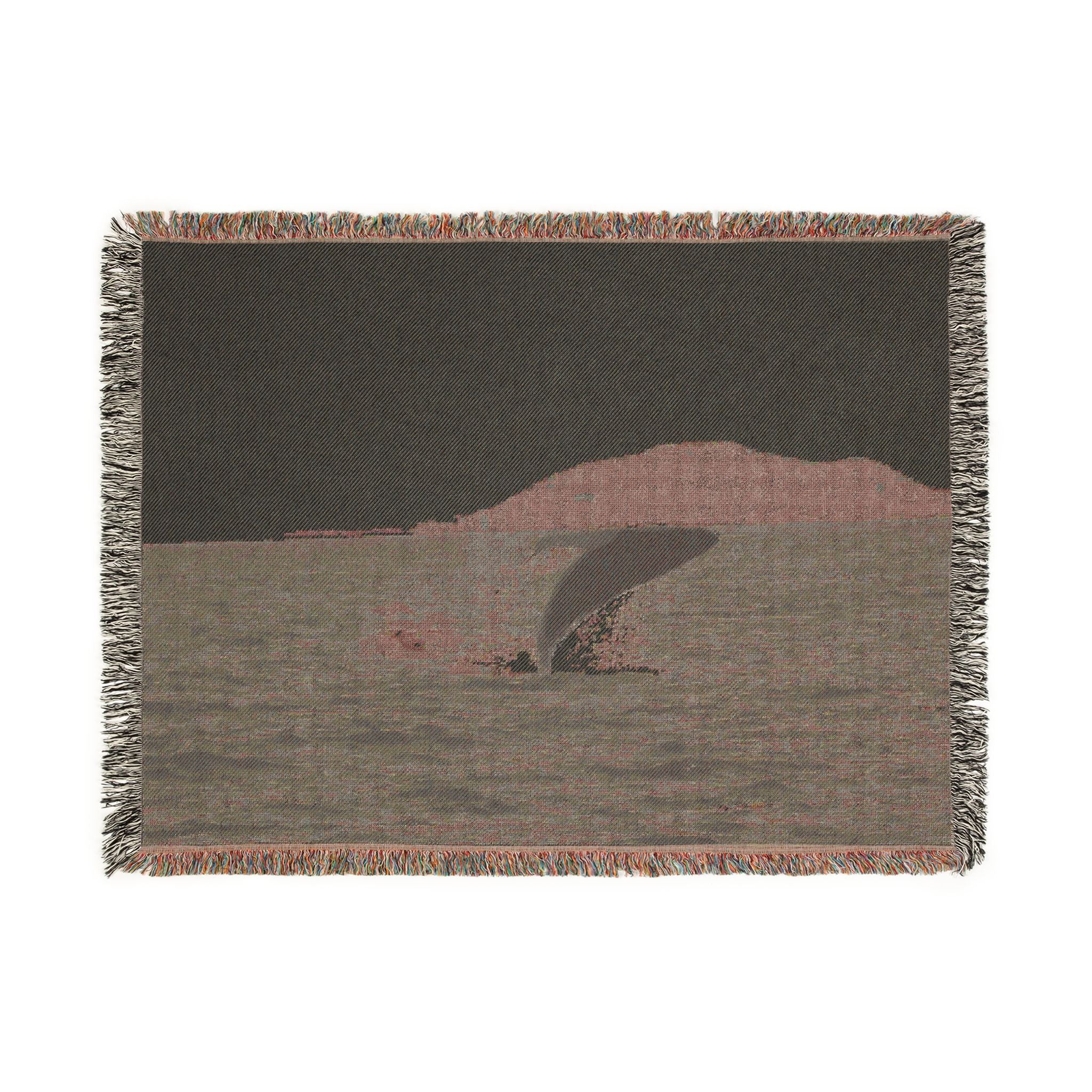 Whale Breach Woven Blanket — Ocean Coastal Throw for Marine Lovers
