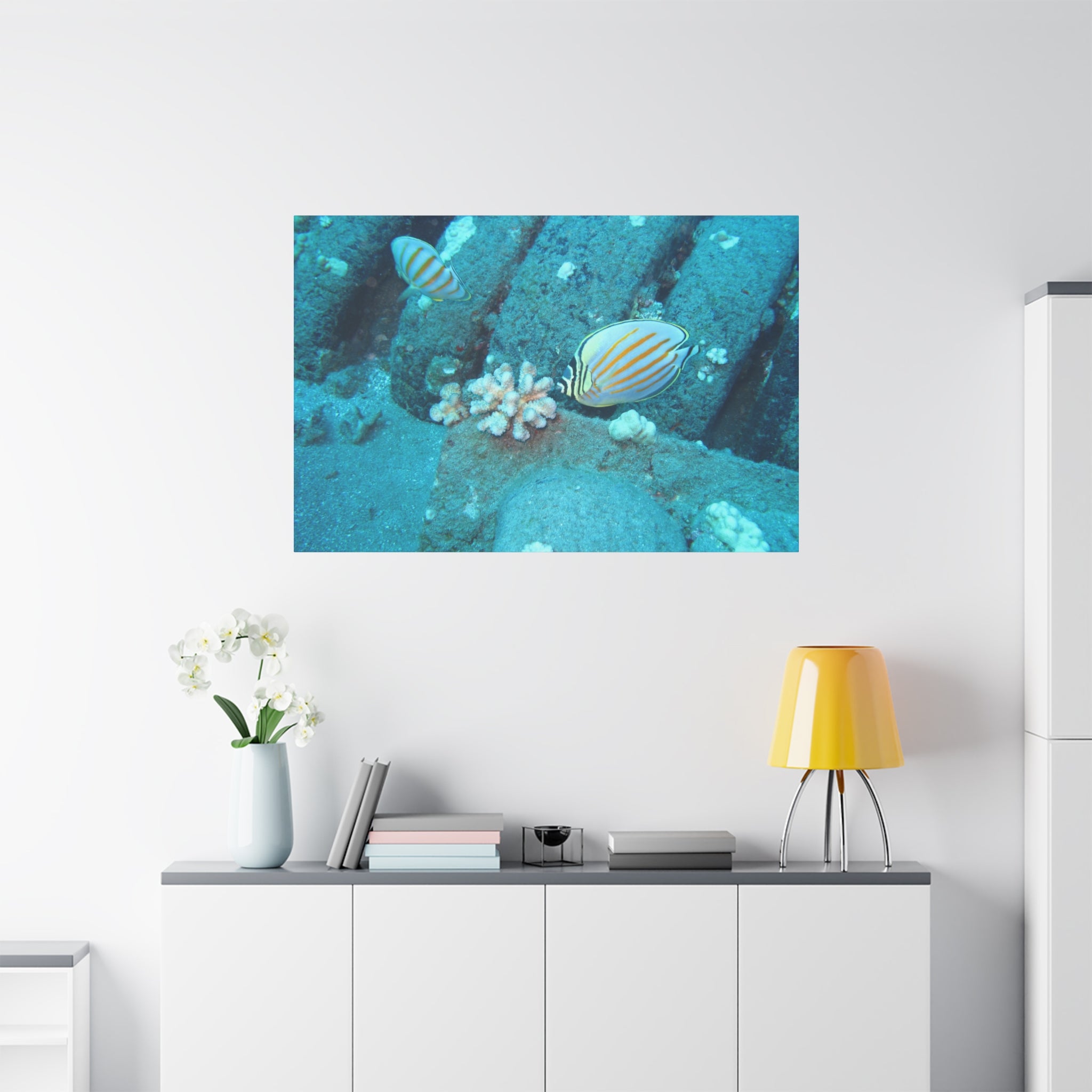 Tropical Butterflyfish Canvas Print — Underwater Coral Reef Wall Art