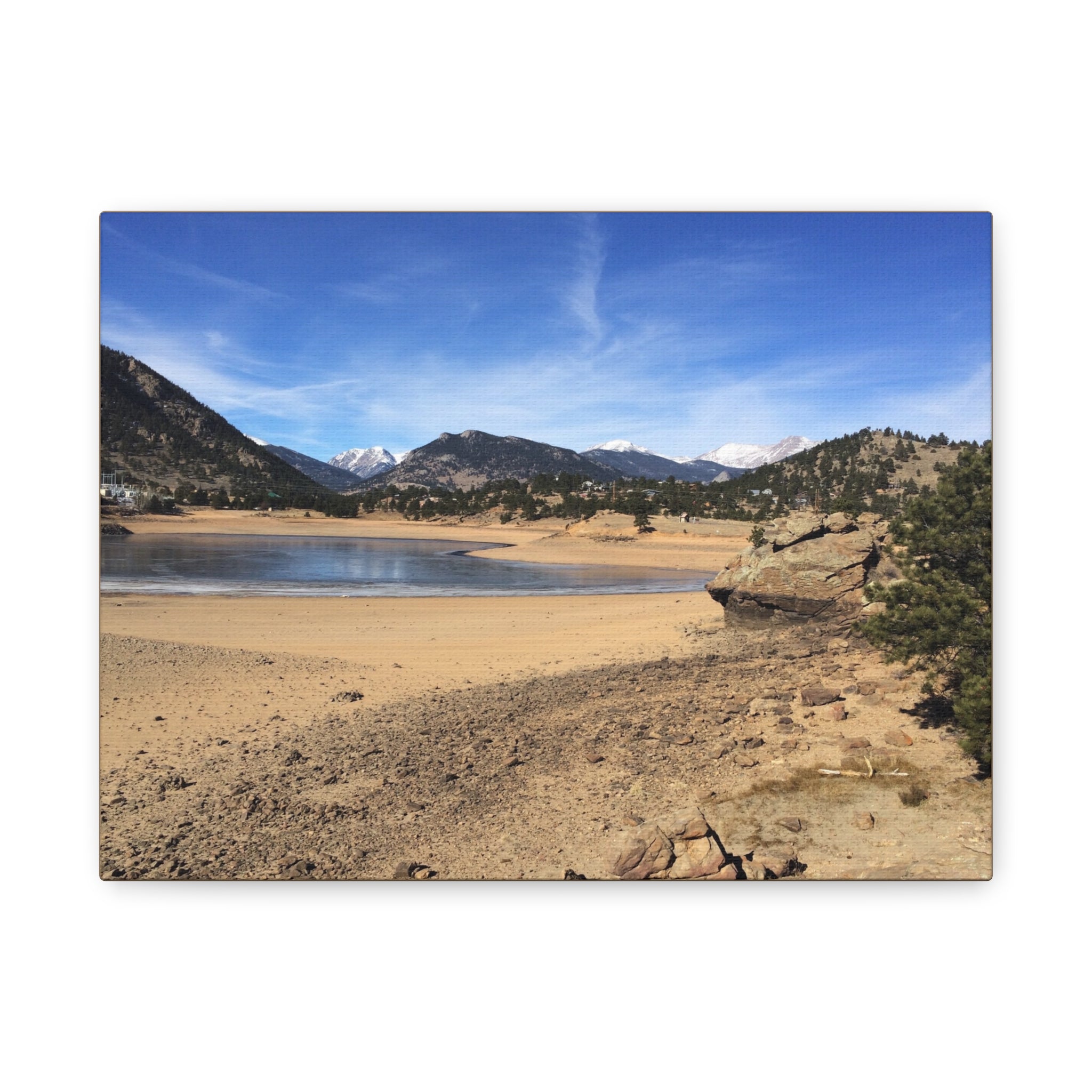 Mountain Lake Landscape Canvas Print — Matte Stretched Wall Art