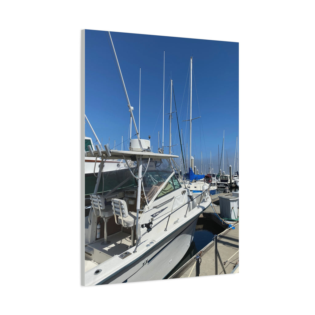 Marina Yacht Canvas Print – Stretched Matte Harbor Wall Art