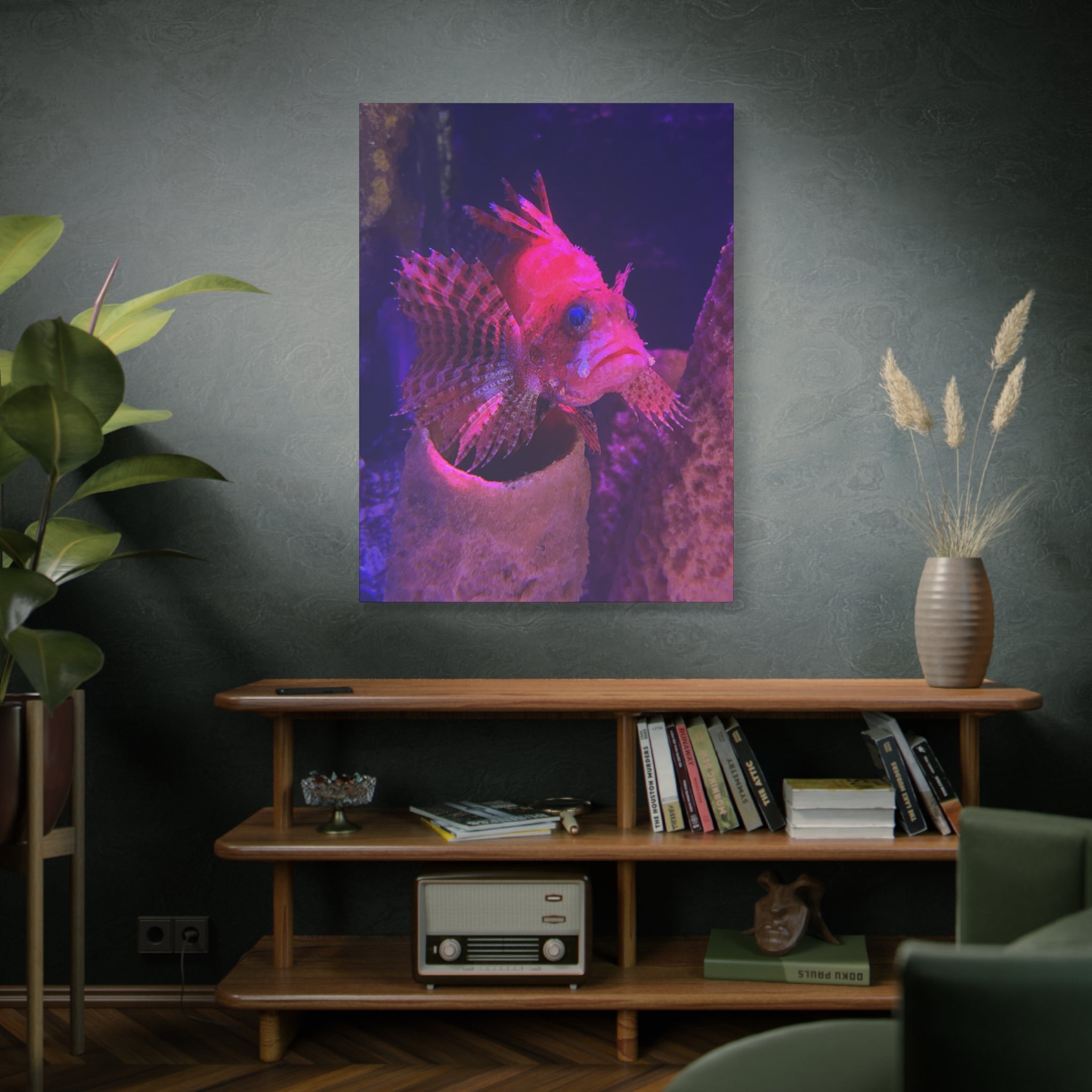 Fuzzy Dwarf Lionfish Canvas Print — Vibrant Marine Wall Art (1.25" Stretched)