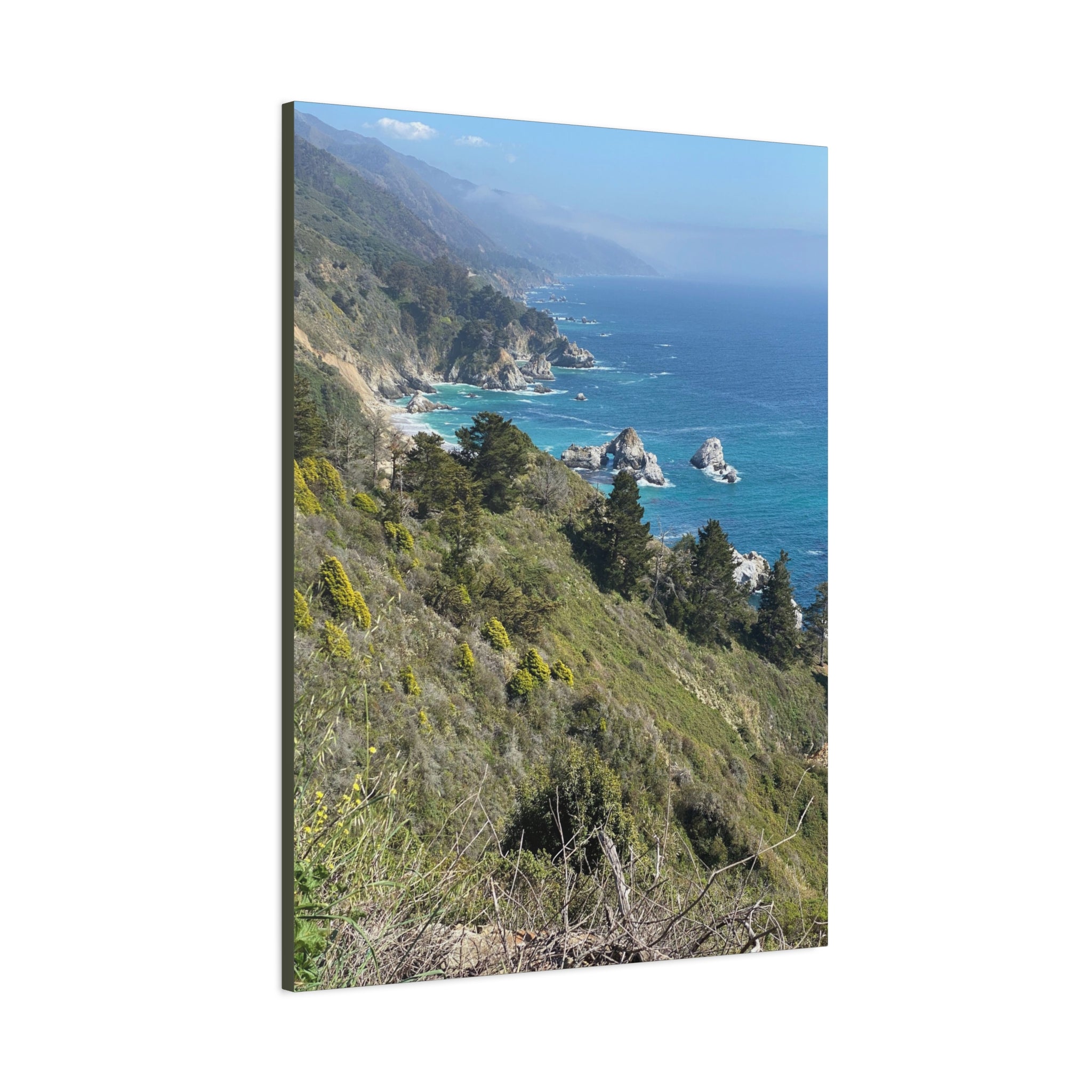 Coastal Cliffs Canvas Print — Big Sur Seascape Matte Stretched Wall Art
