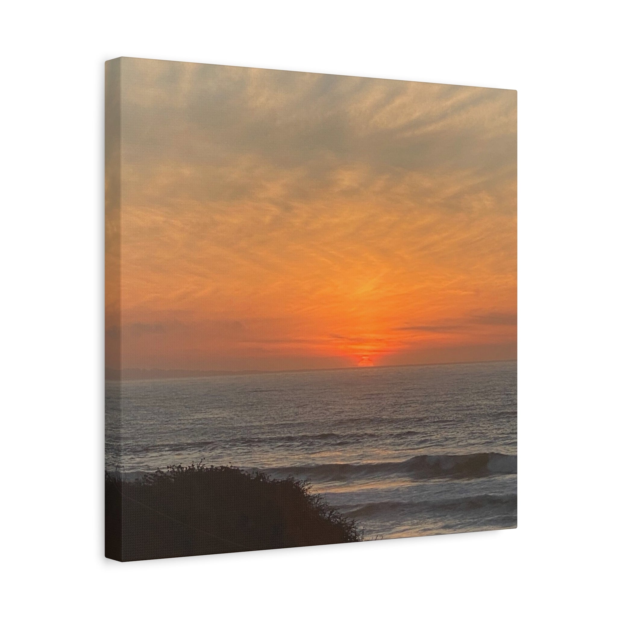 Sunset Ocean Canvas Wall Art — Matte Stretched 1.25"
