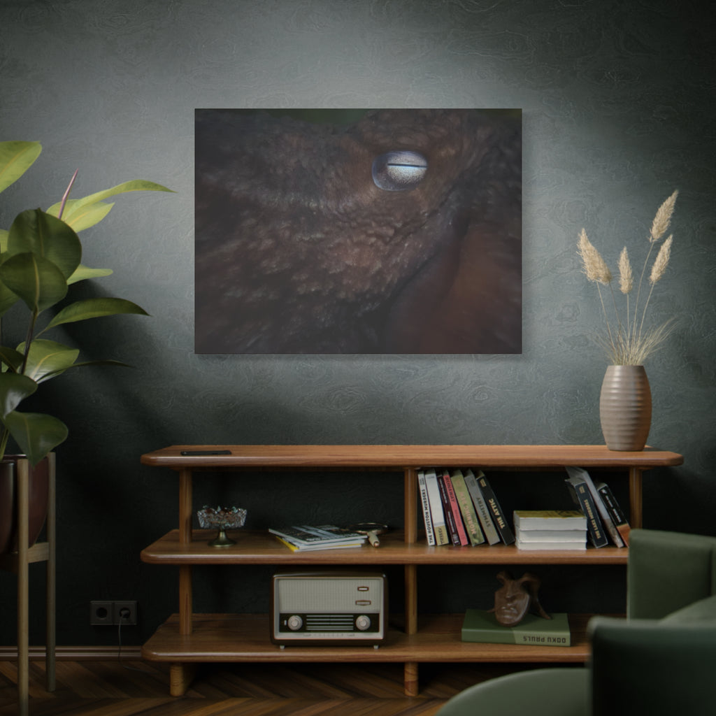 Octopus Eye Matte Canvas Print — Deep Sea Photography Wall Art