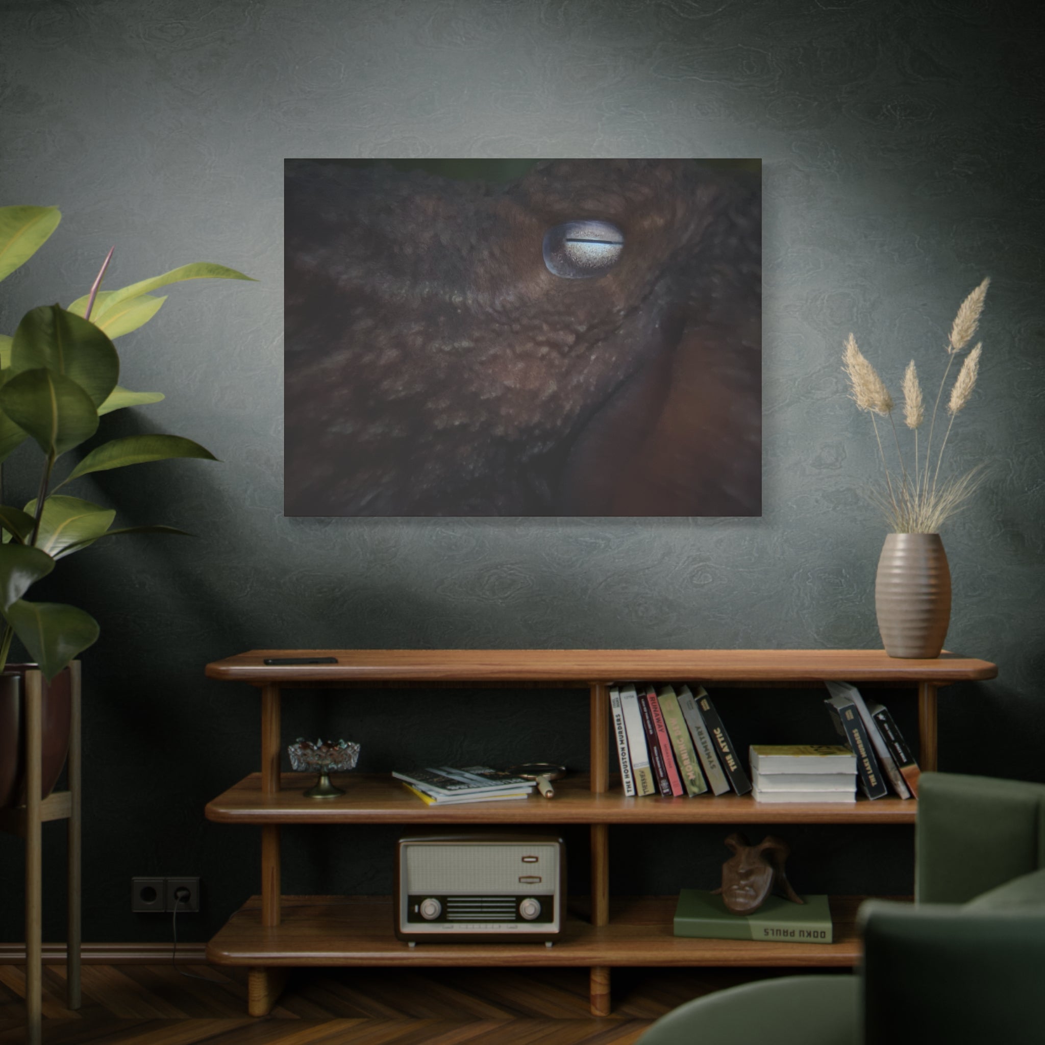 Octopus Eye Matte Canvas Print — Deep Sea Photography Wall Art