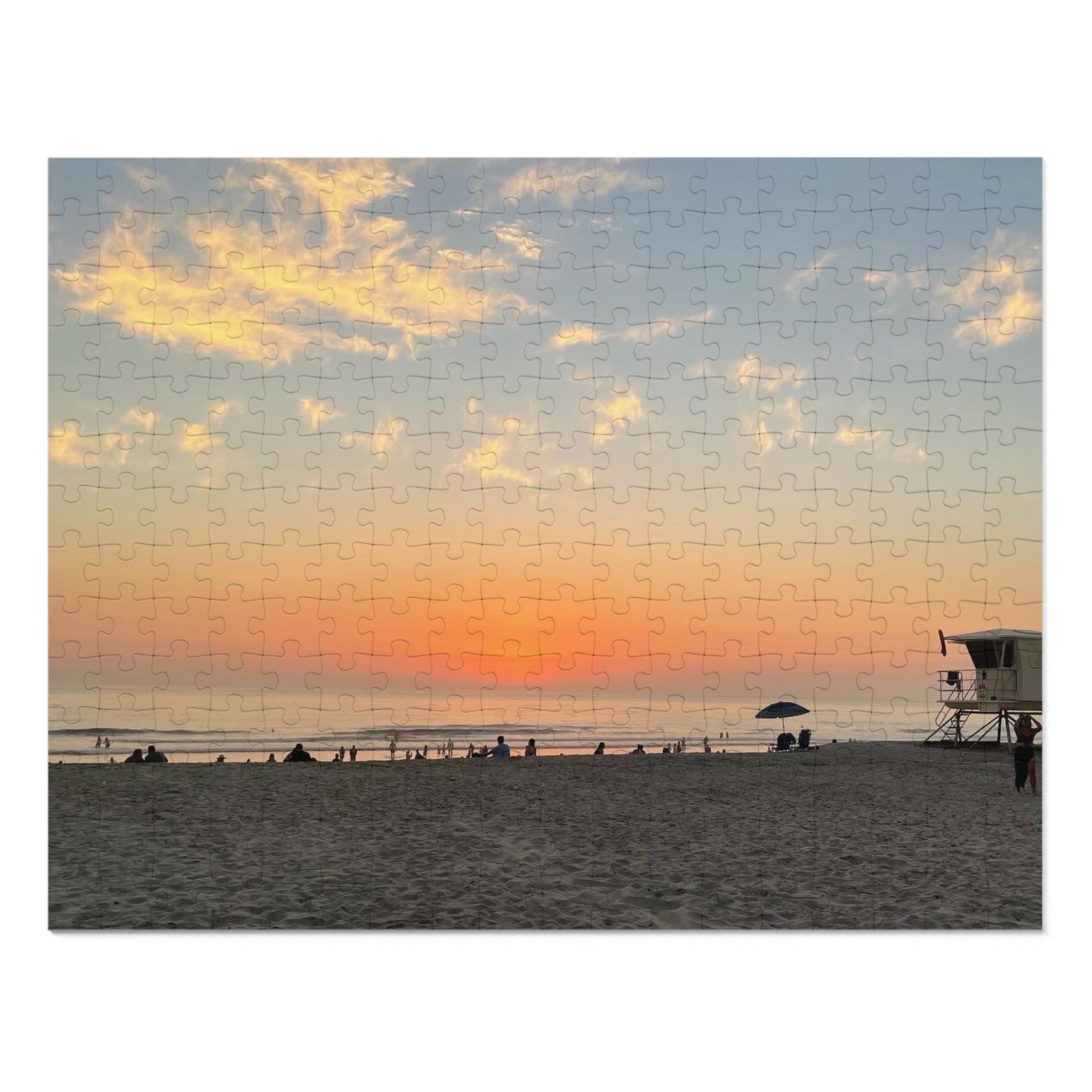 Beach Sunset Jigsaw Puzzle with Tin — Scenic Puzzle Gift