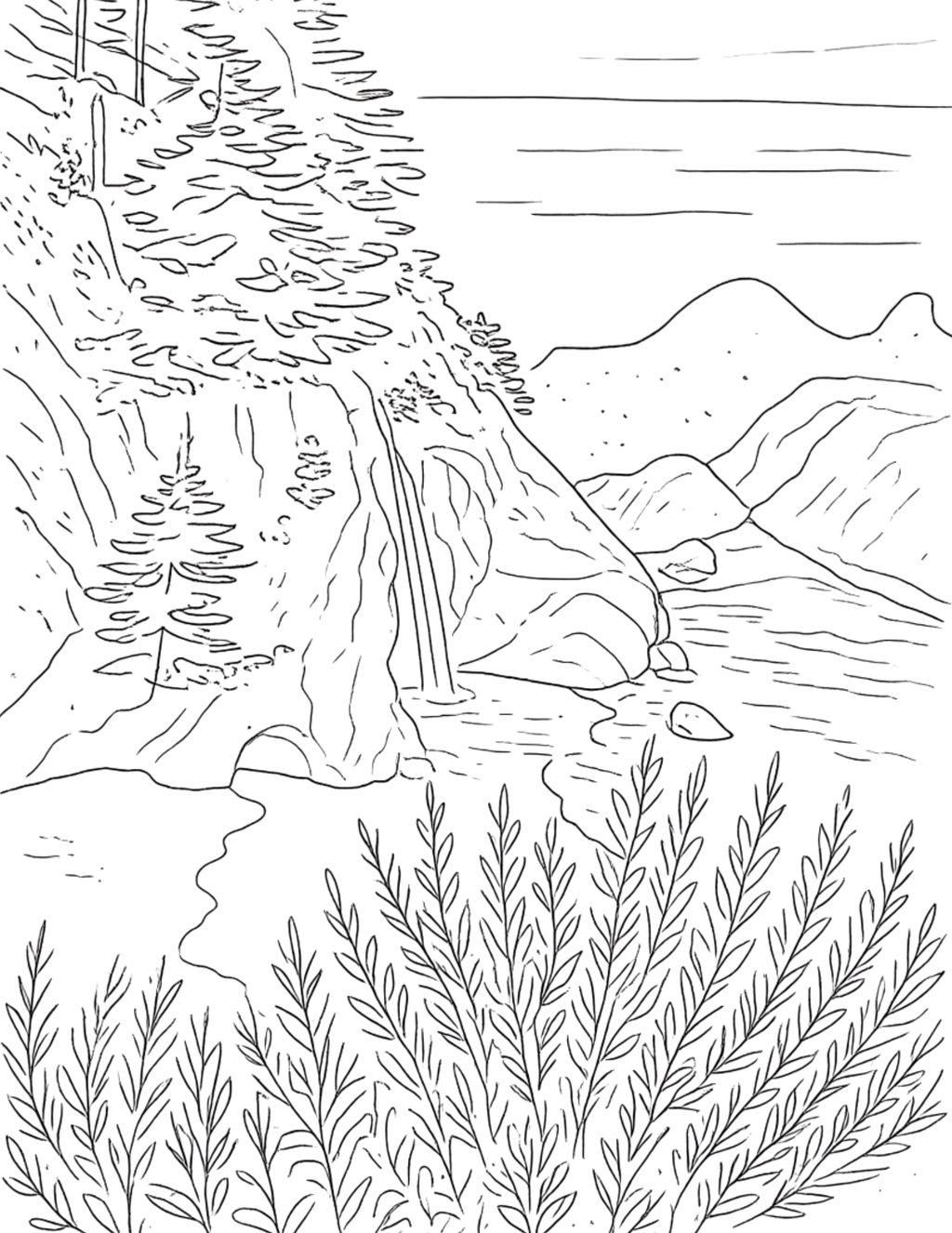 Nature Scene Coloring Pages