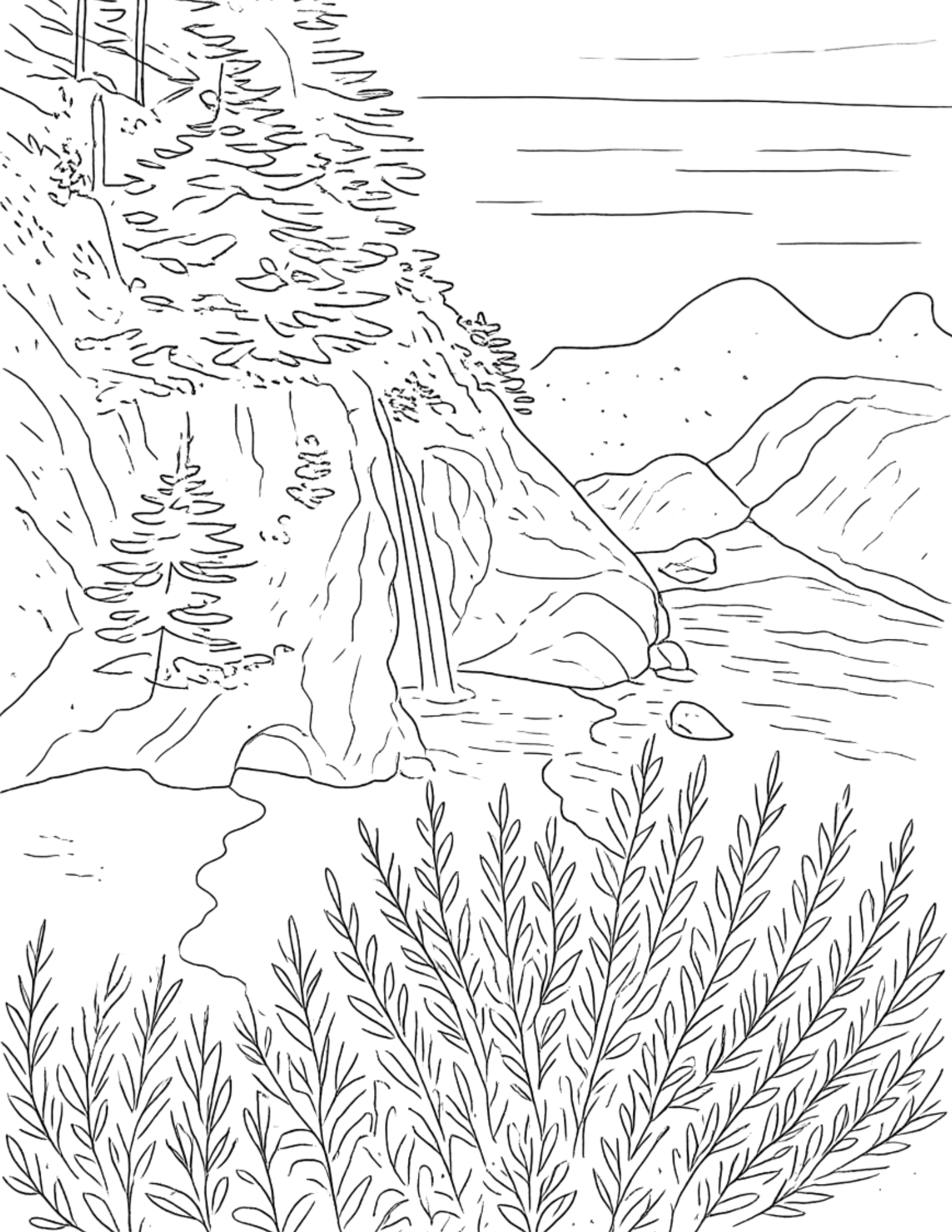 Nature Scene Coloring Pages
