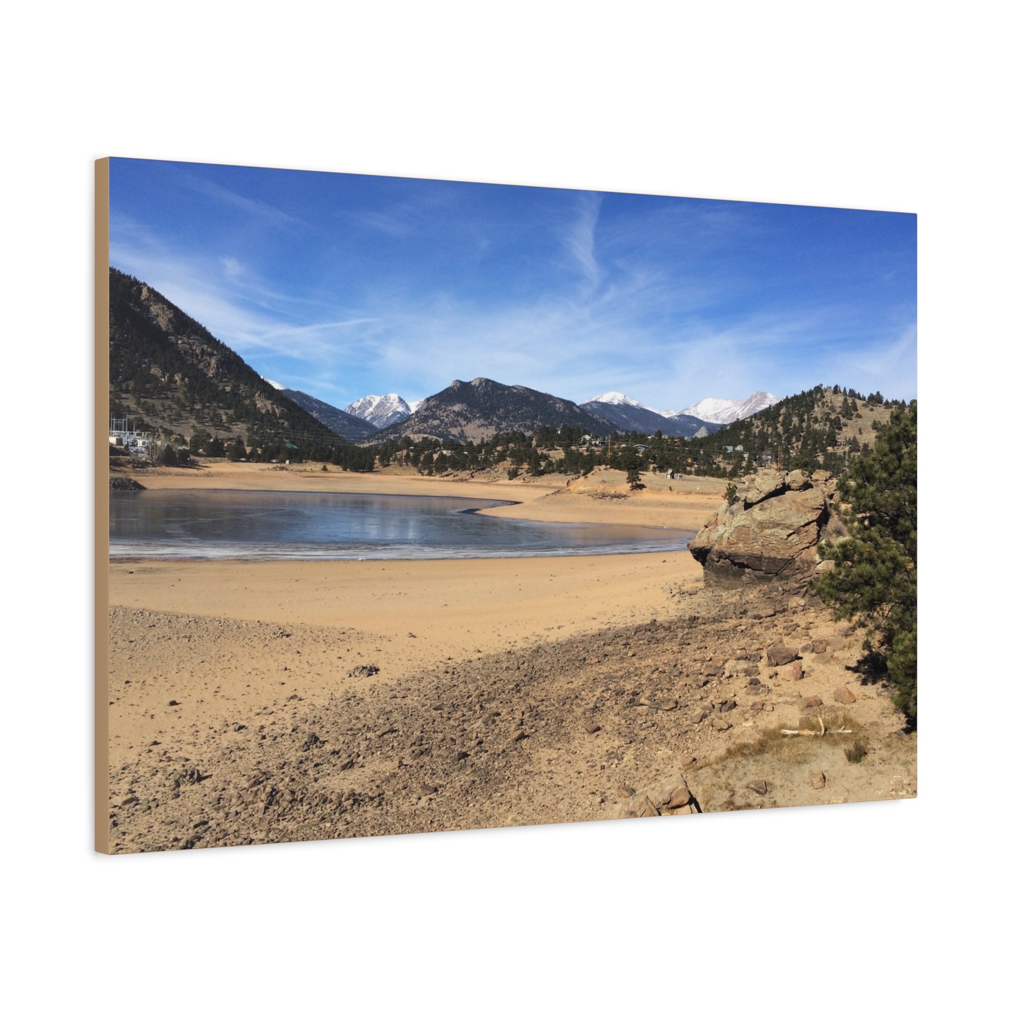Mountain Lake Landscape Canvas Print — Matte Stretched Wall Art