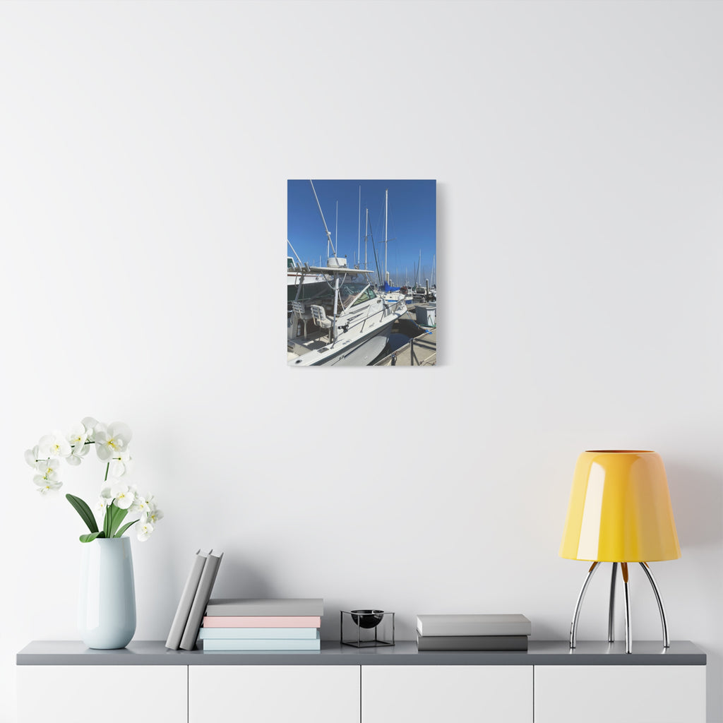 Marina Yacht Canvas Print – Stretched Matte Harbor Wall Art