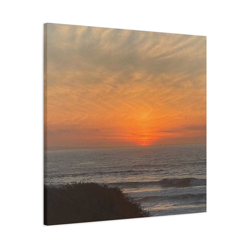 Sunset Ocean Canvas Wall Art — Matte Stretched 1.25"