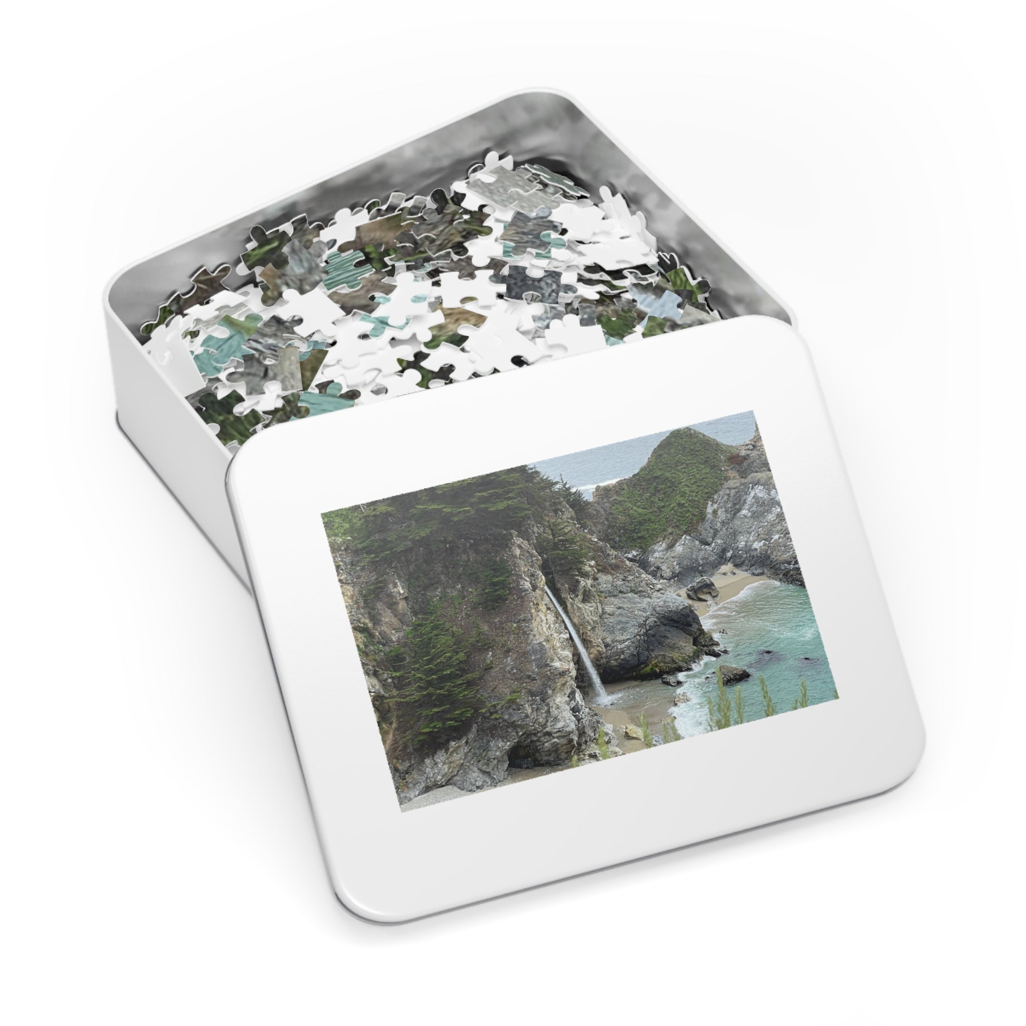 Coastal Waterfall Jigsaw Puzzle (with Tin)