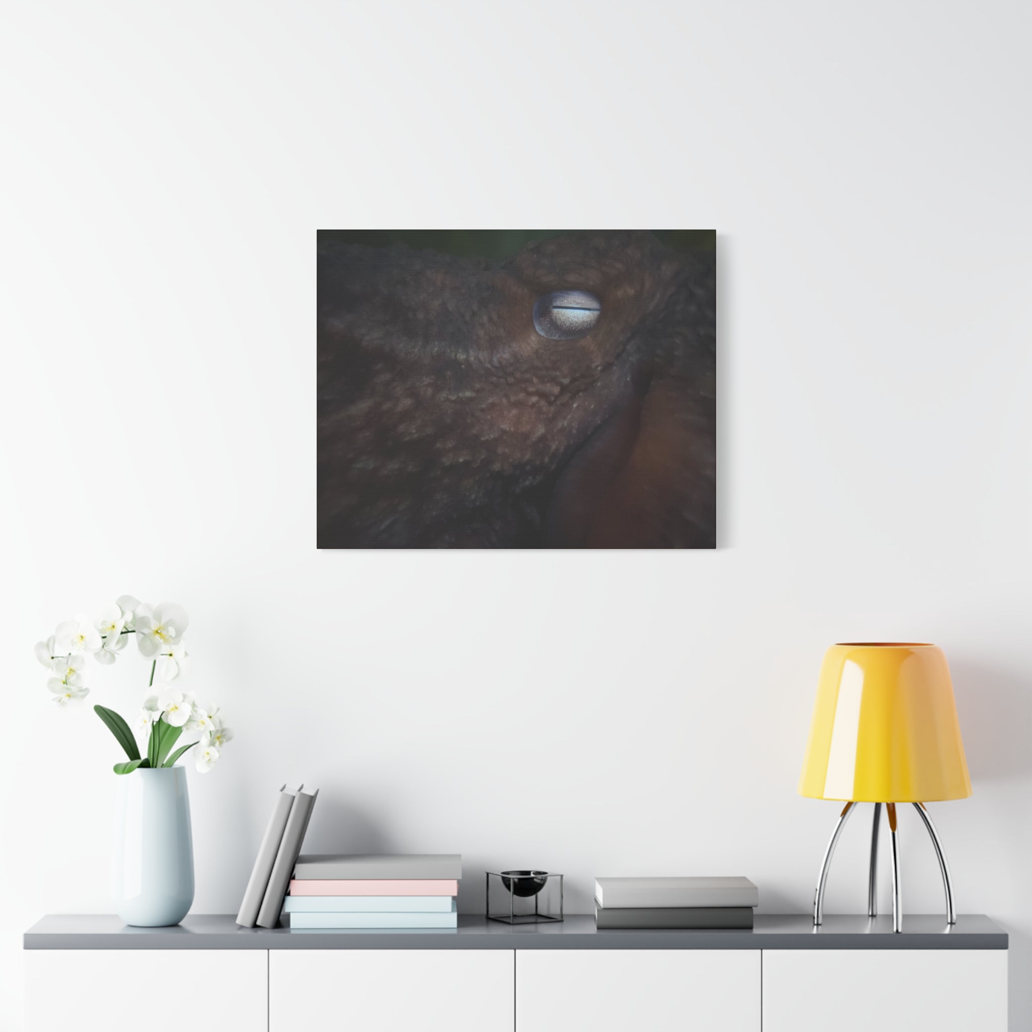 Octopus Eye Matte Canvas Print — Deep Sea Photography Wall Art