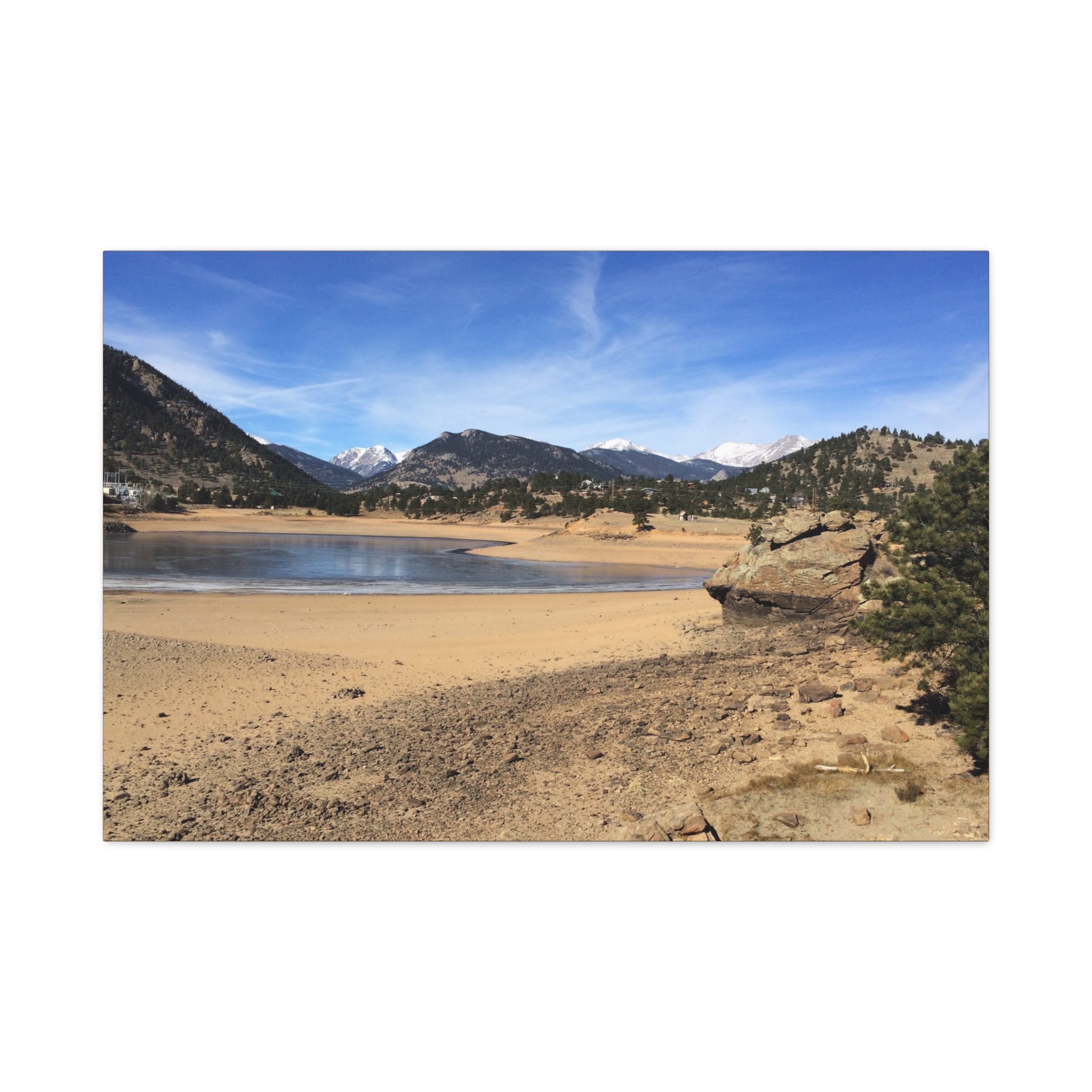 Mountain Lake Landscape Canvas Print — Matte Stretched Wall Art