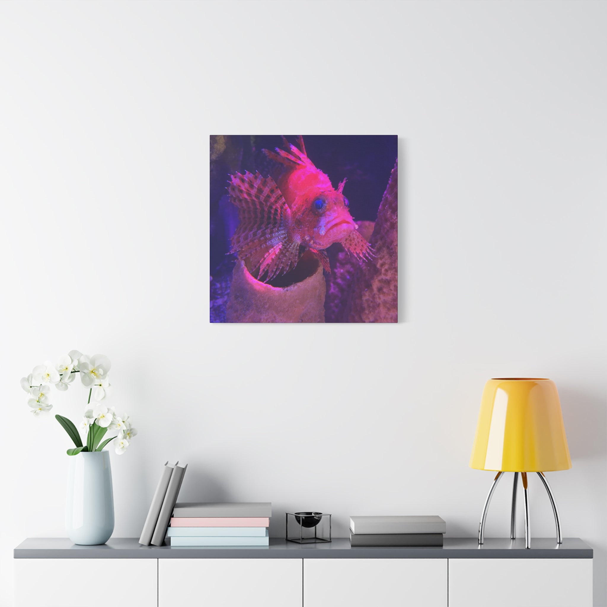 Fuzzy Dwarf Lionfish Canvas Print — Vibrant Marine Wall Art (1.25" Stretched)