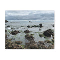 Coastal Tidepool Canvas Wall Art – Moody Gray Seashore Matte Stretched Canvas