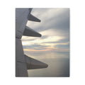 Airplane Wing Sunset Canvas Print — Matte Stretched Wall Art