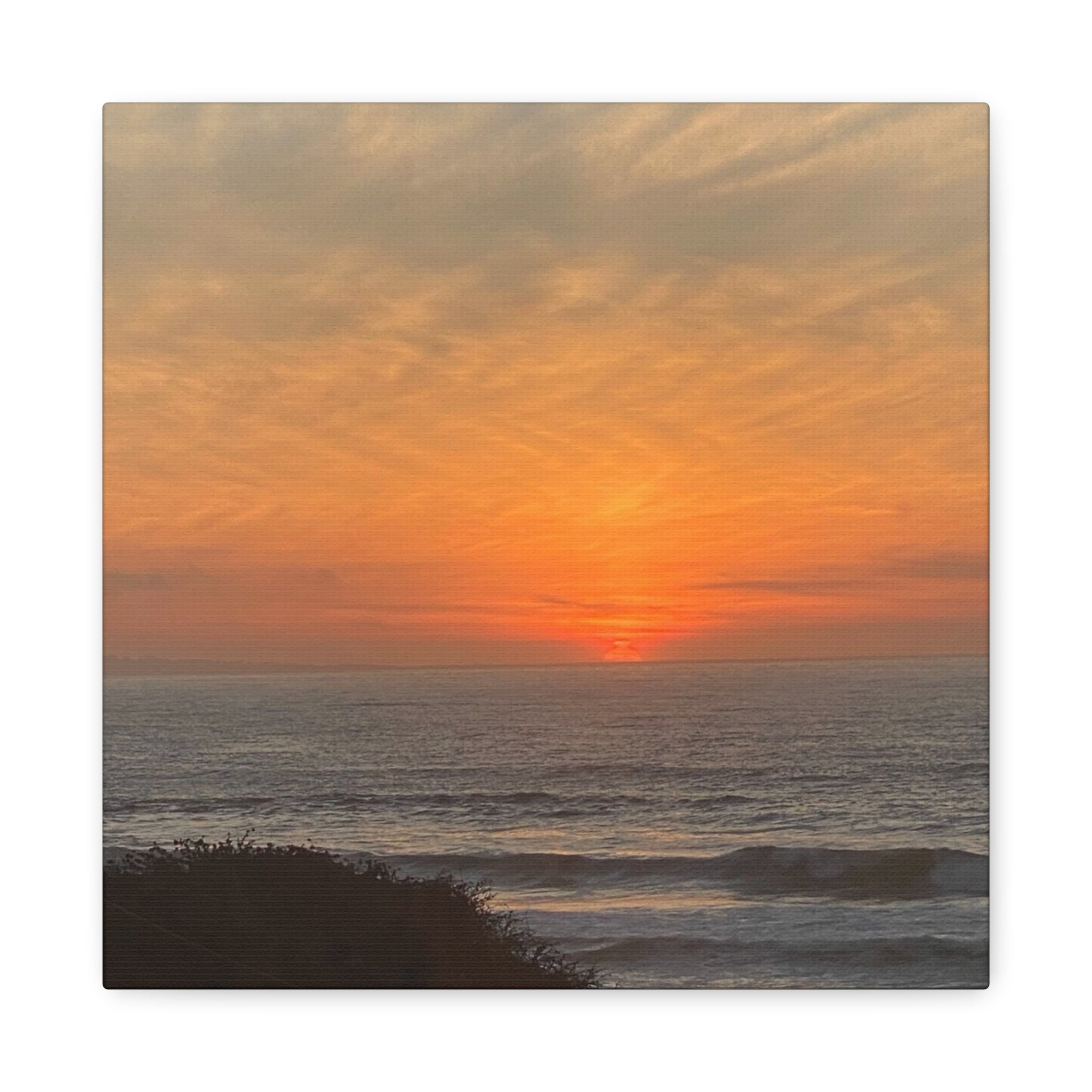 Sunset Ocean Canvas Wall Art — Matte Stretched 1.25"