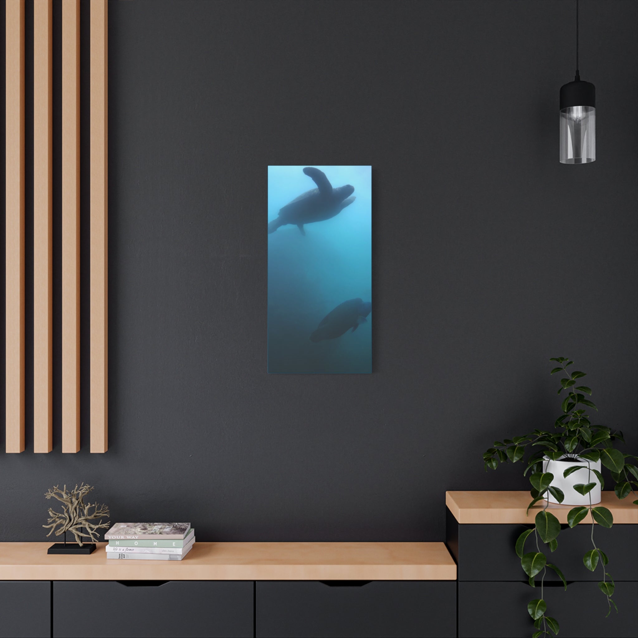 Sea Turtle and Humphead Wrasse Ocean Canvas Wall Art — Matte Stretched 1.25"