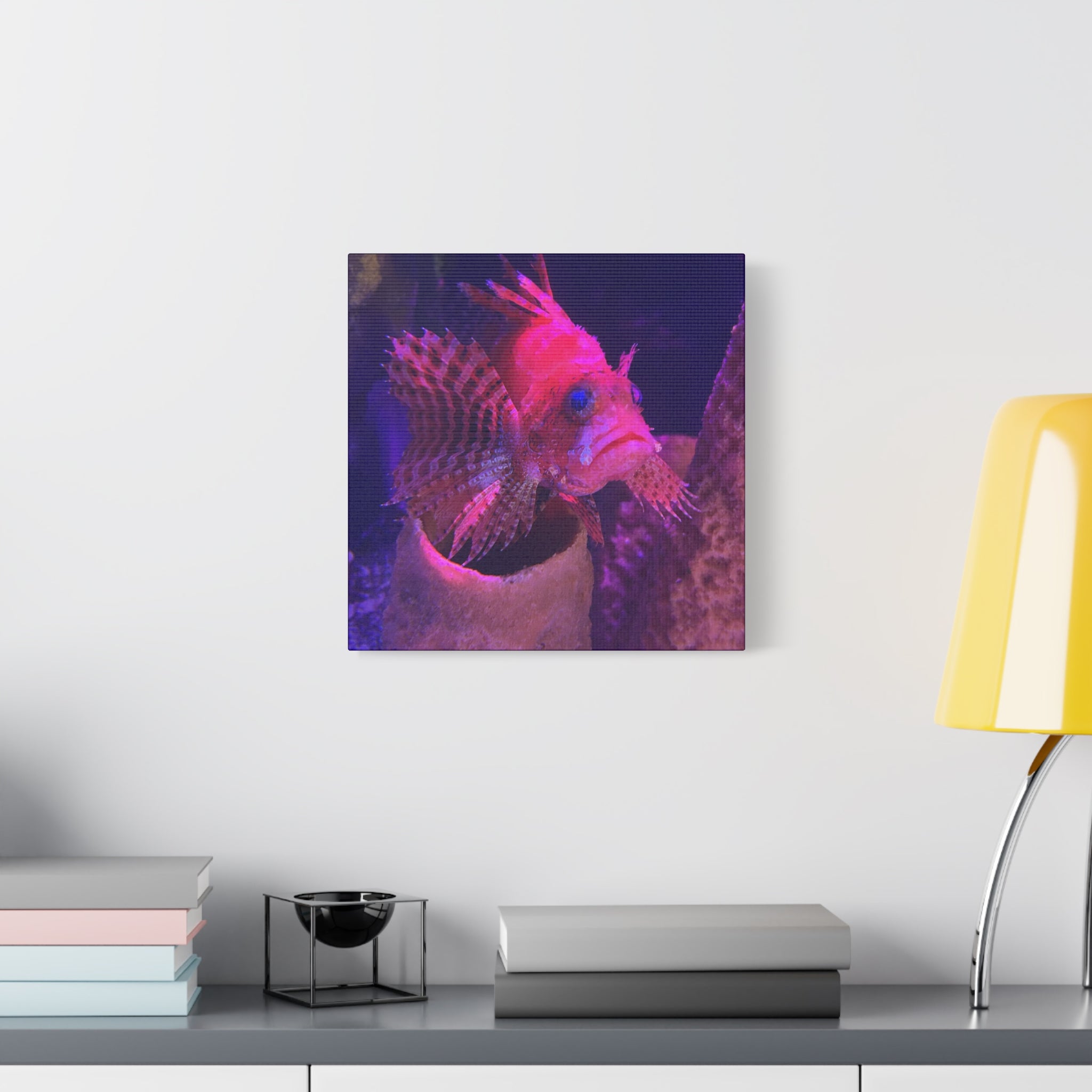 Fuzzy Dwarf Lionfish Canvas Print — Vibrant Marine Wall Art (1.25" Stretched)
