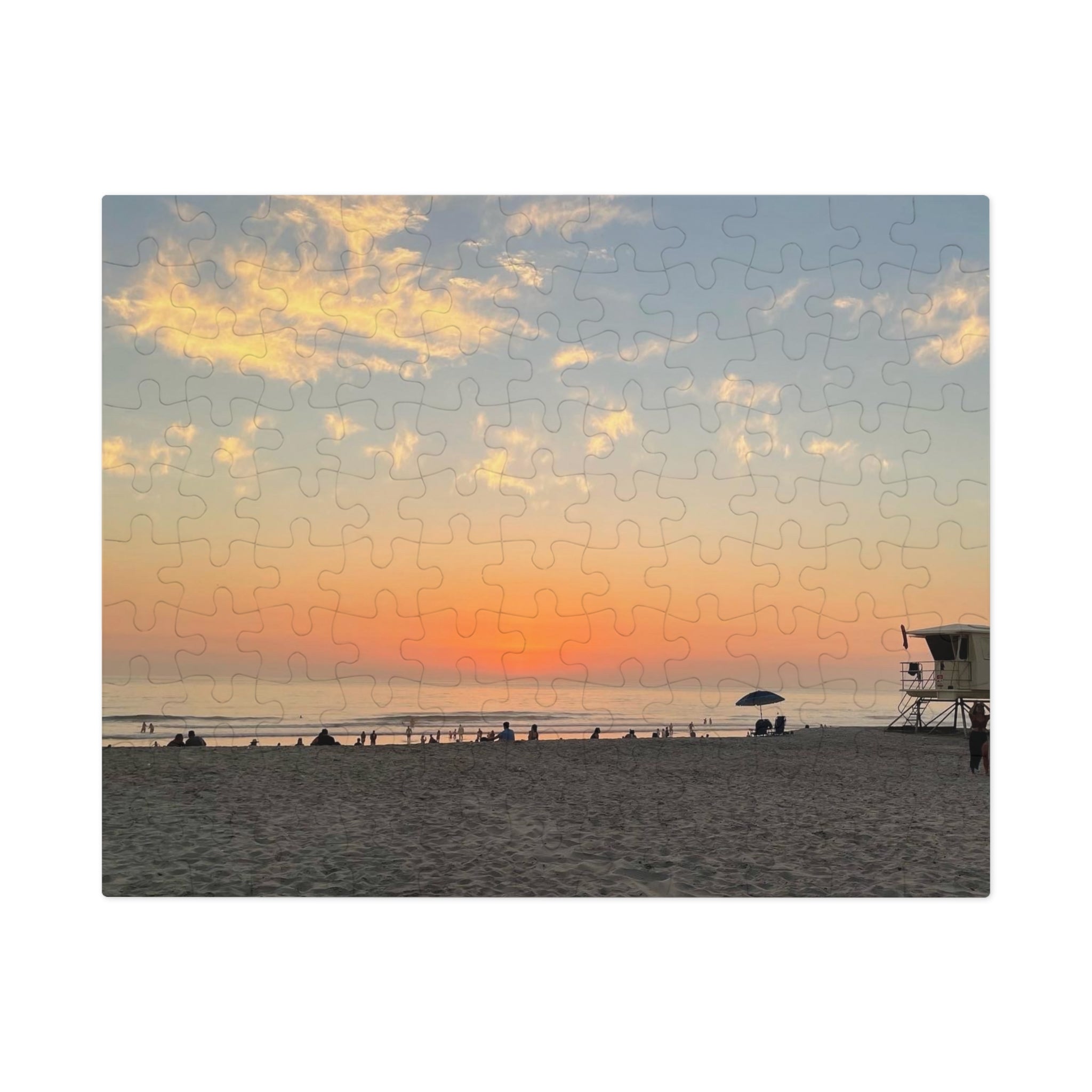 Beach Sunset Jigsaw Puzzle with Tin — Scenic Puzzle Gift