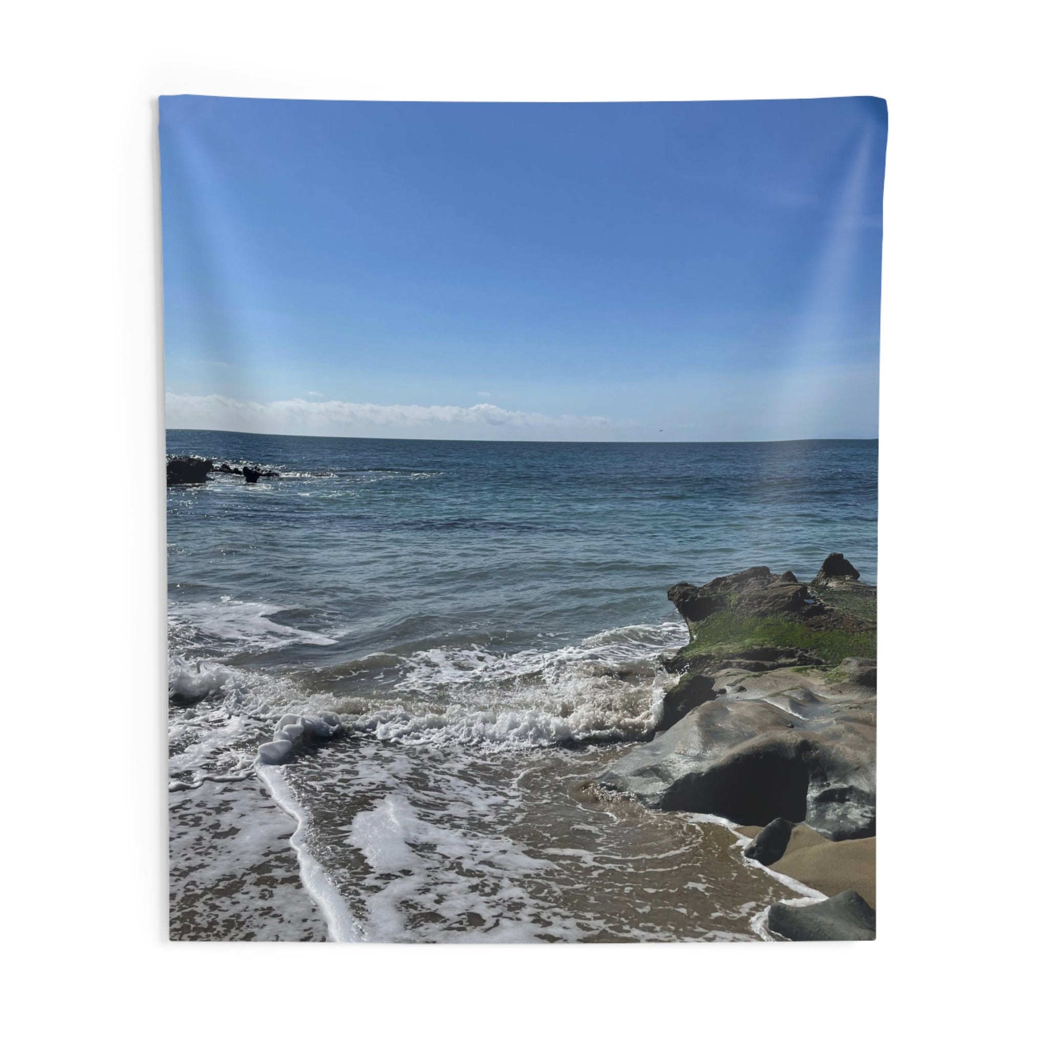 Seaside Shoreline Tapestry — Ocean Beach Wall Art