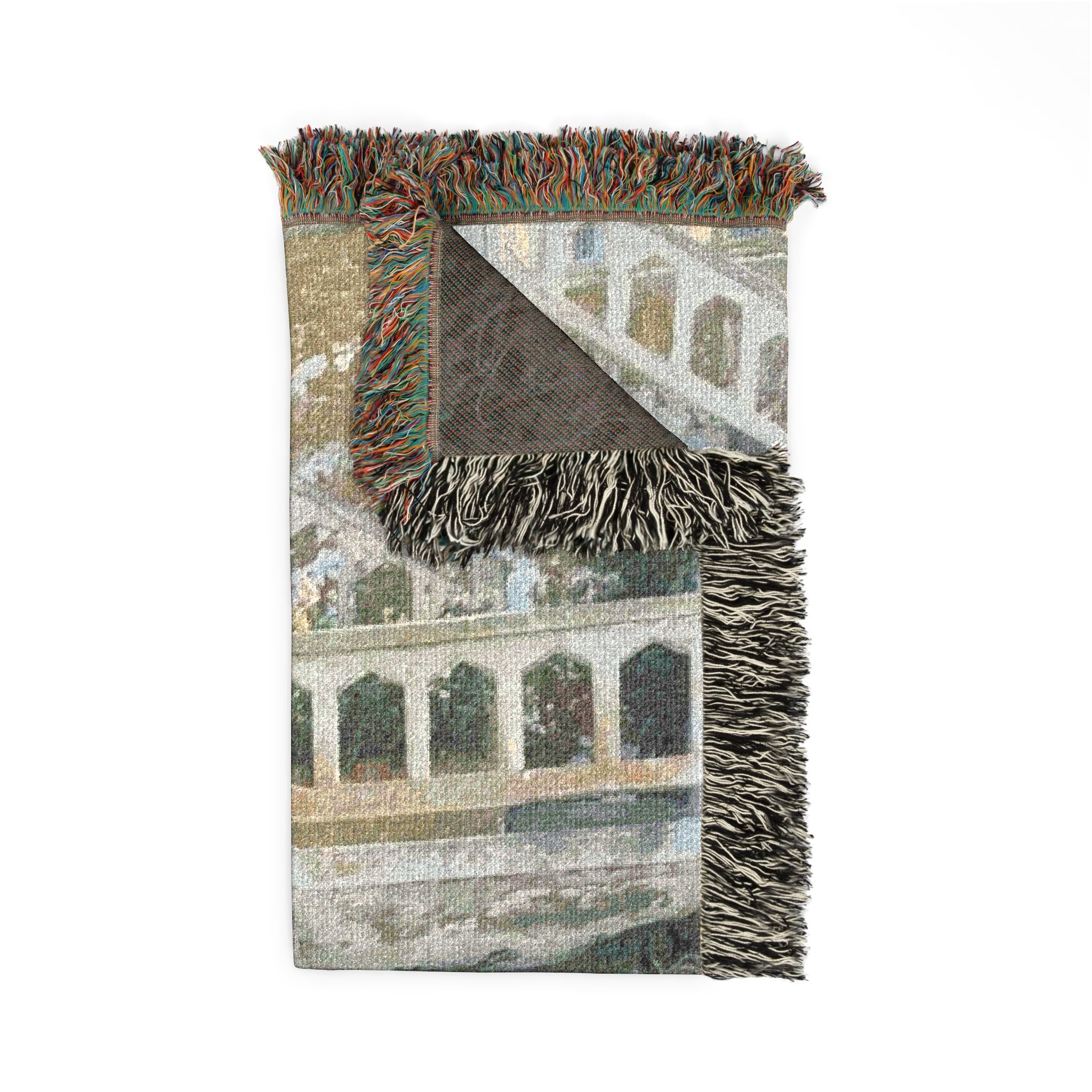 Woven Blanket — Scenic Stone Staircase Tapestry Throw