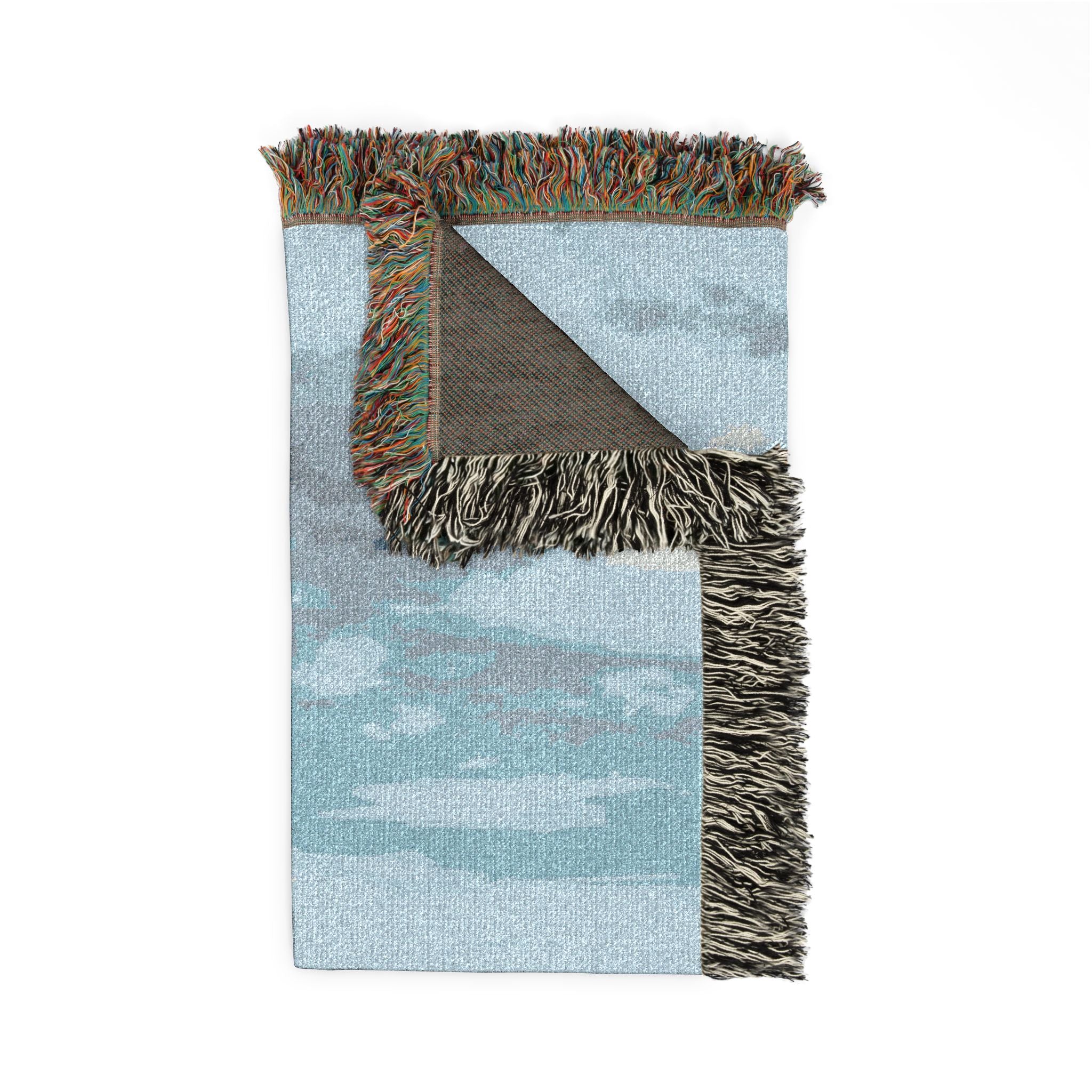 Scenic Mountaintop Woven Blanket – Vintage Landscape Throw for Living Room, Cabin, or Travel