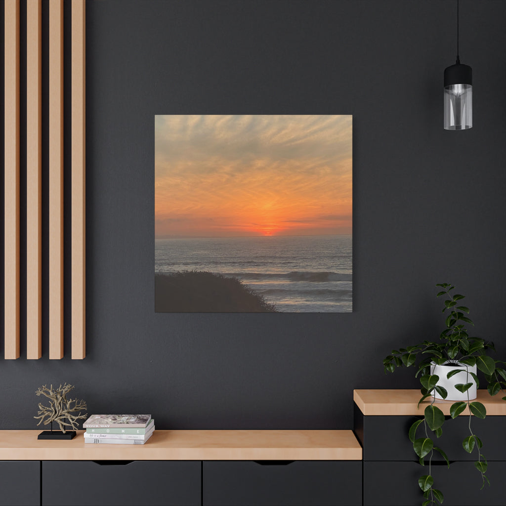 Sunset Ocean Canvas Wall Art — Matte Stretched 1.25"