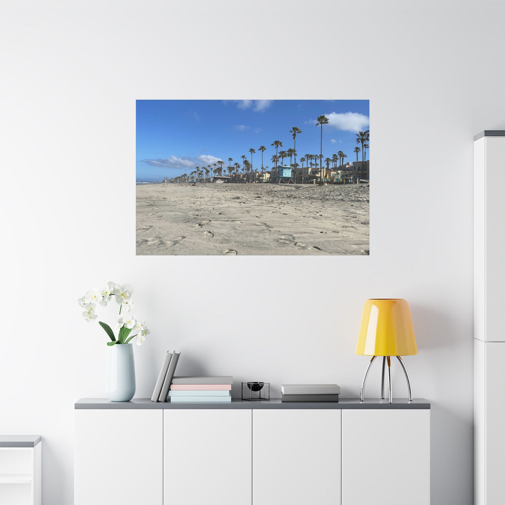 Coastal Palm Beach Canvas Print — Stretched Matte Wall Art