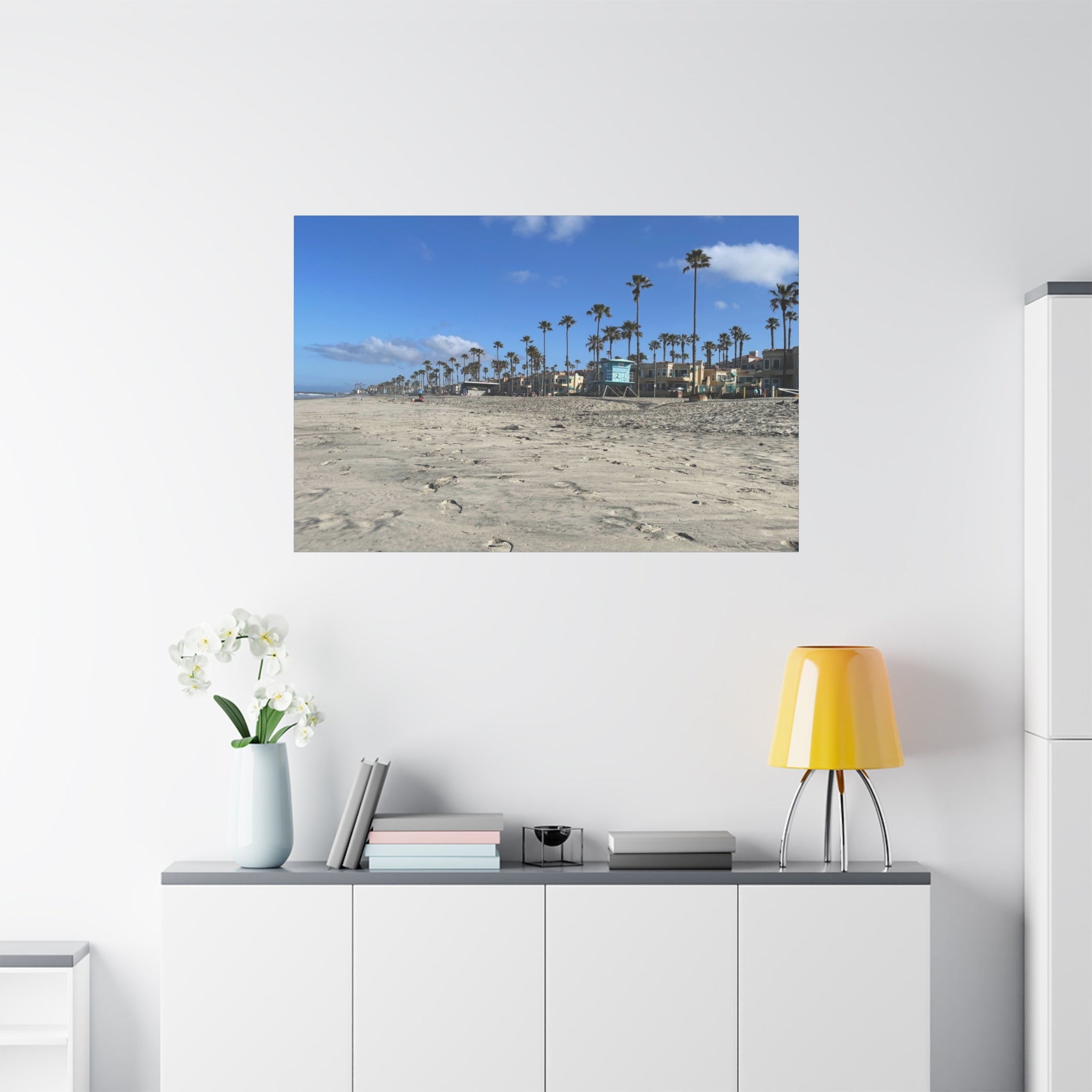 Coastal Palm Beach Canvas Print — Stretched Matte Wall Art