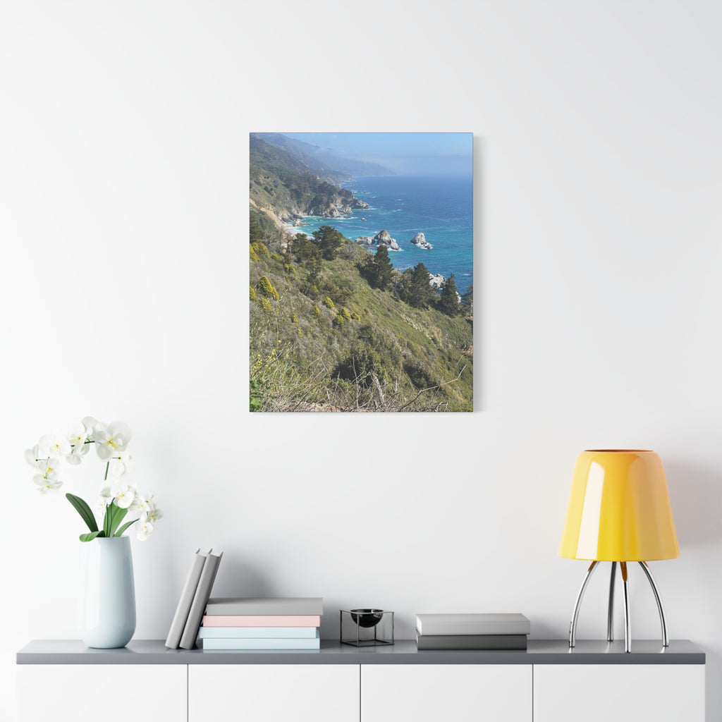 Coastal Cliffs Canvas Print — Big Sur Seascape Matte Stretched Wall Art