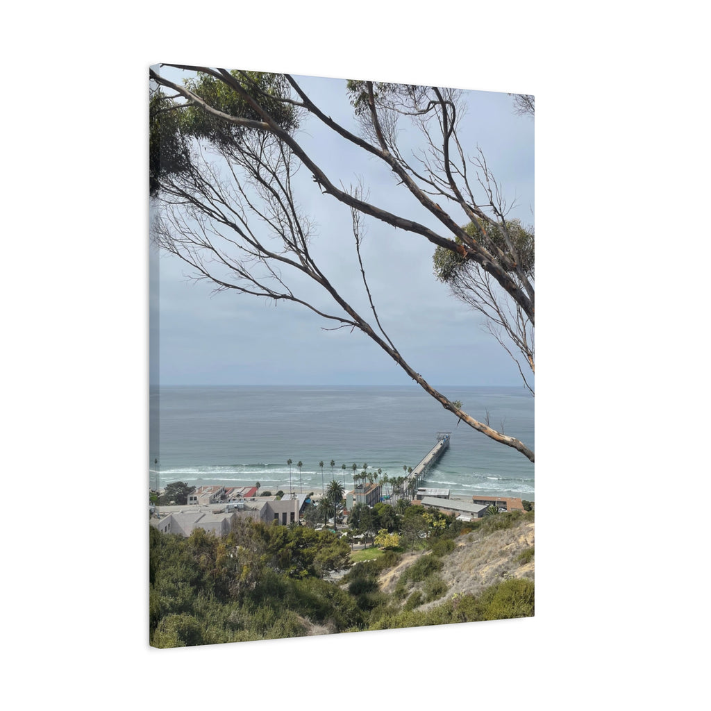 Coastal Pier Matte Canvas Print — Ocean View Wall Art