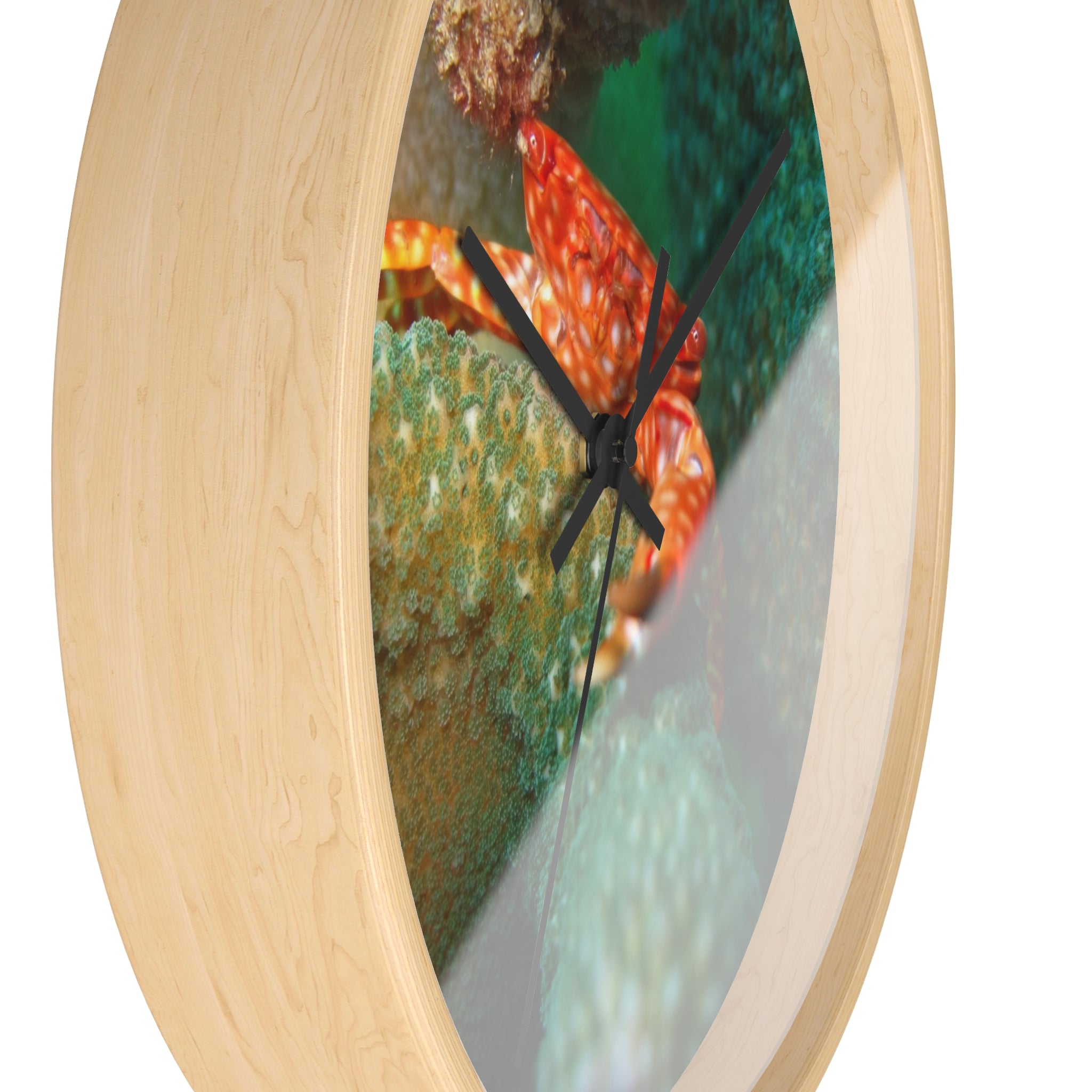 Coral Reef Crab Wall Clock — Vibrant Underwater Ocean Decor