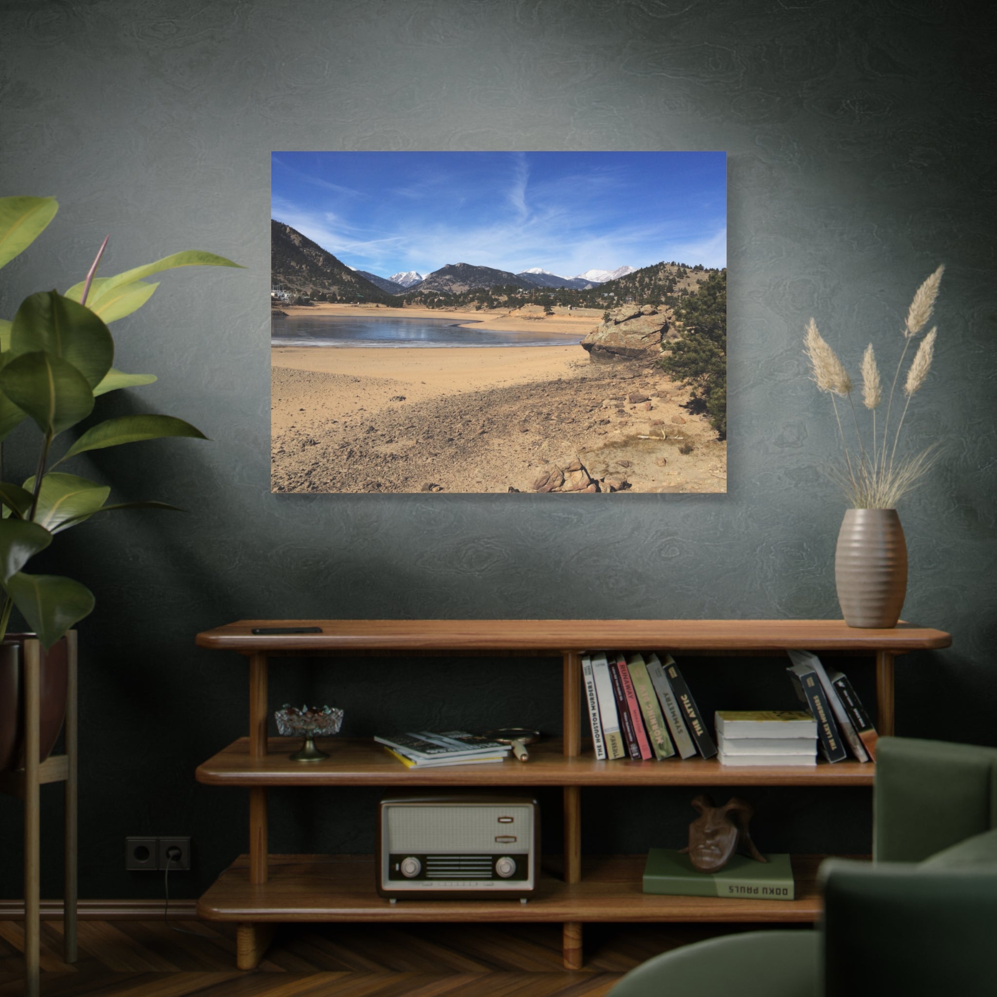 Mountain Lake Landscape Canvas Print — Matte Stretched Wall Art