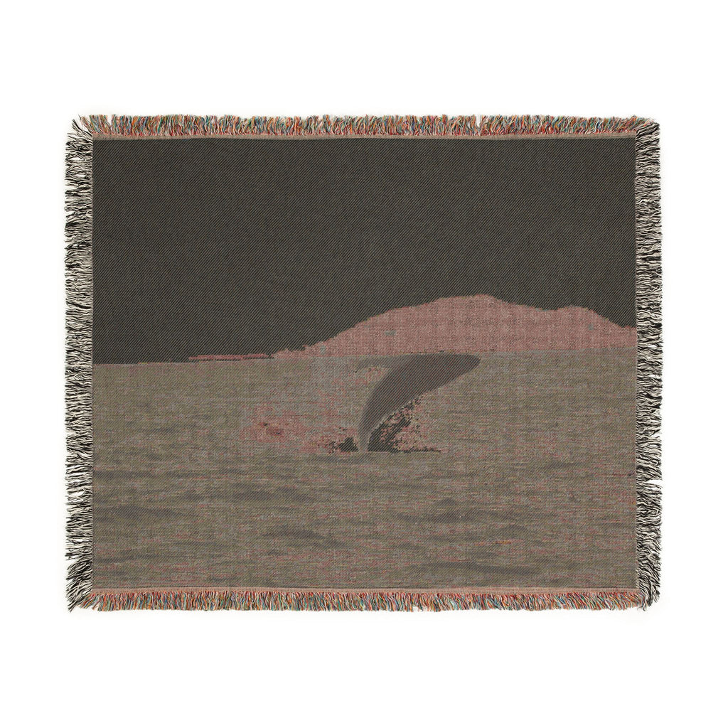 Whale Breach Woven Blanket — Ocean Coastal Throw for Marine Lovers