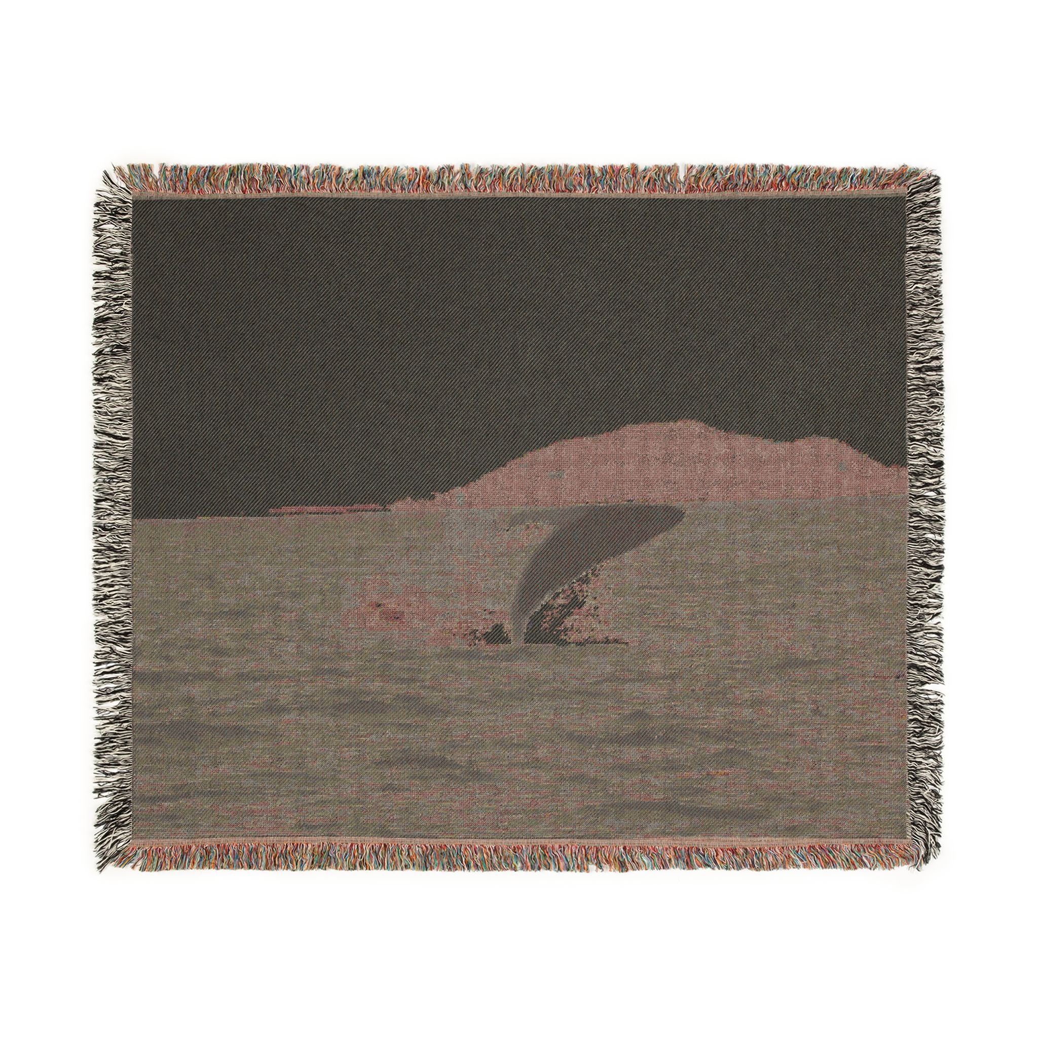 Whale Breach Woven Blanket — Ocean Coastal Throw for Marine Lovers