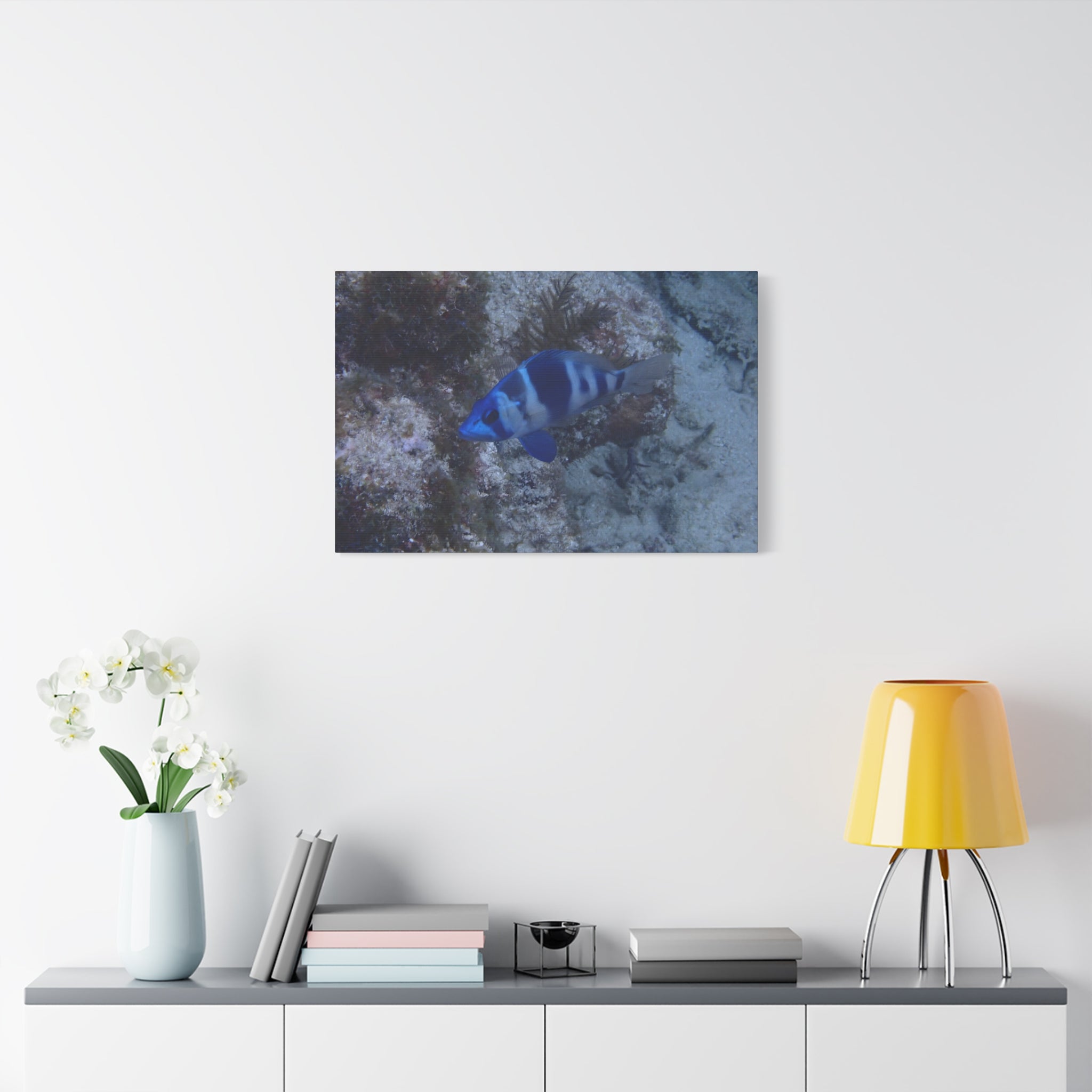 Indigo Hamlet Canvas Print — Underwater Matte Stretched Wall Art
