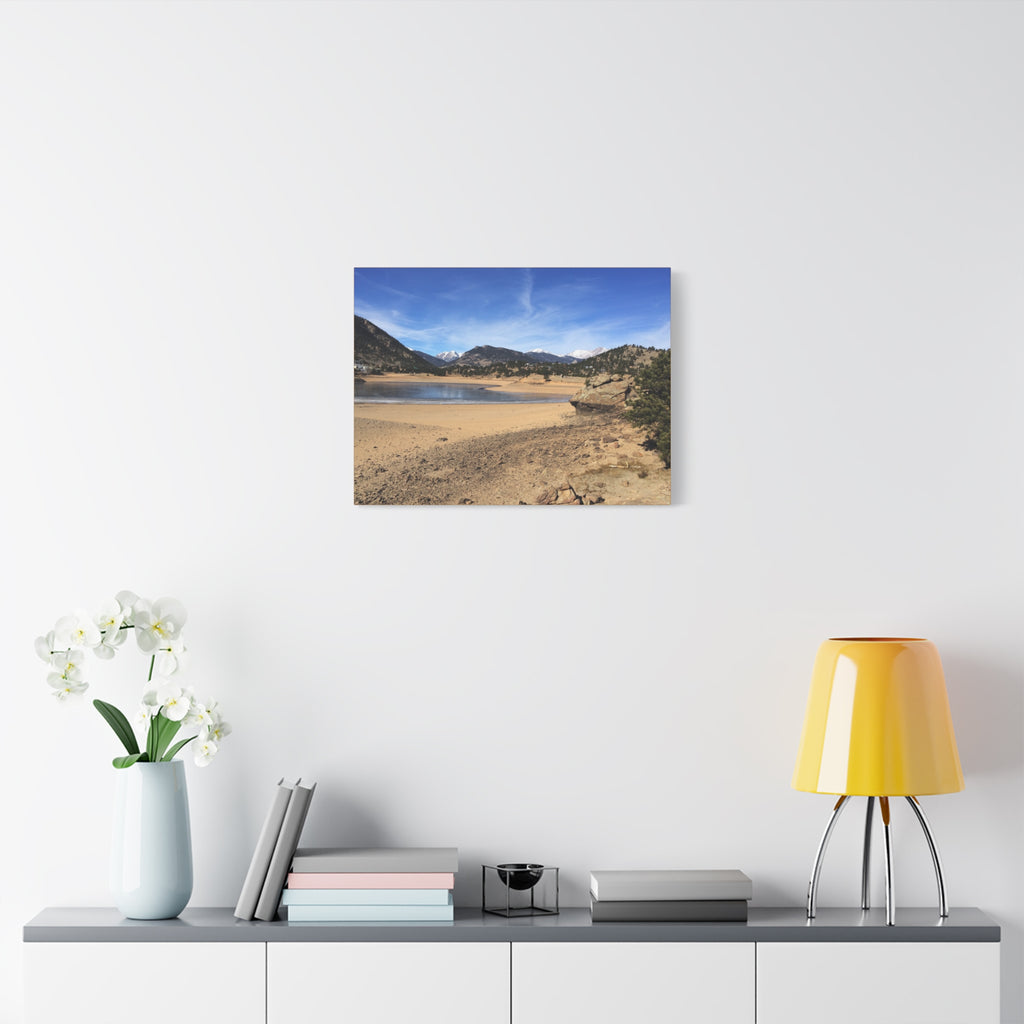 Mountain Lake Landscape Canvas Print — Matte Stretched Wall Art