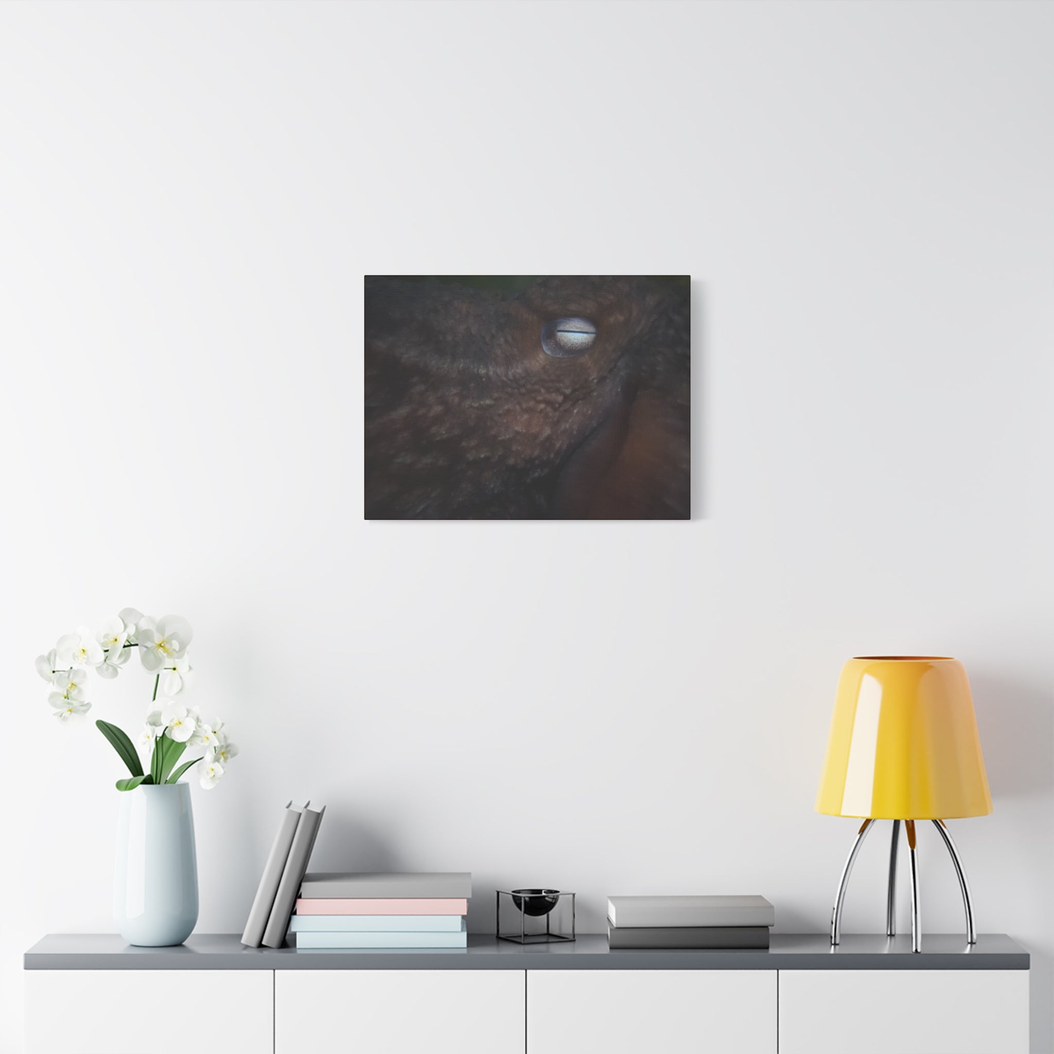Octopus Eye Matte Canvas Print — Deep Sea Photography Wall Art