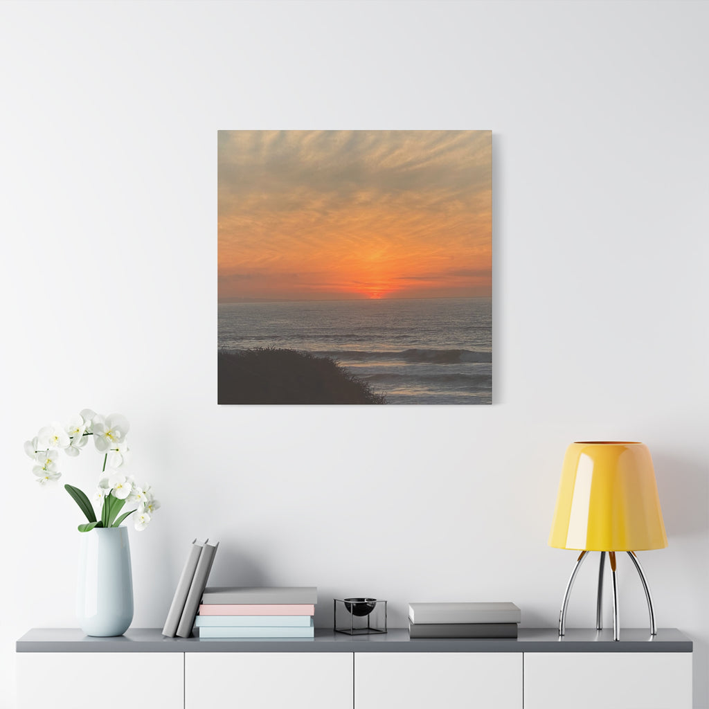Sunset Ocean Canvas Wall Art — Matte Stretched 1.25"