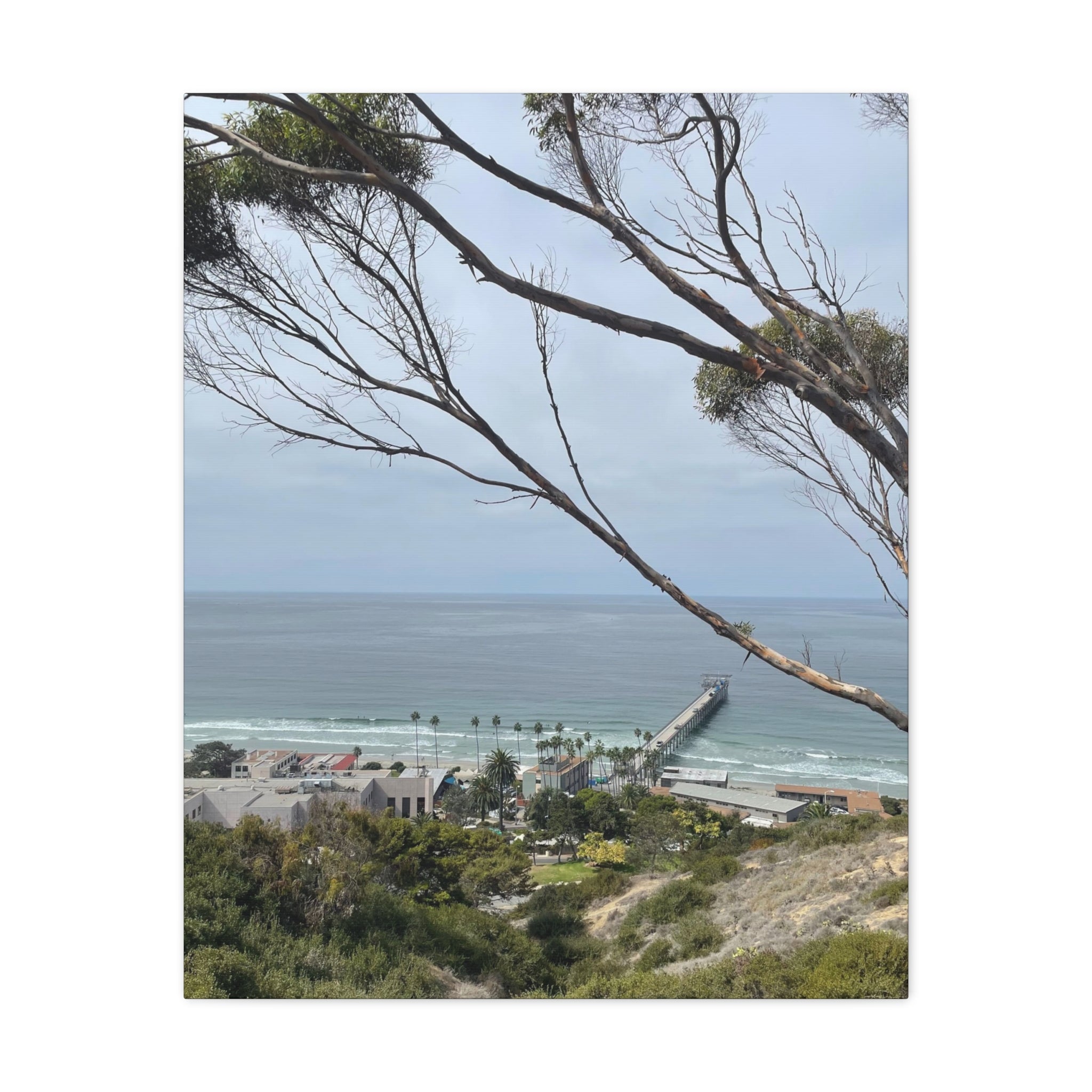 Coastal Pier Matte Canvas Print — Ocean View Wall Art