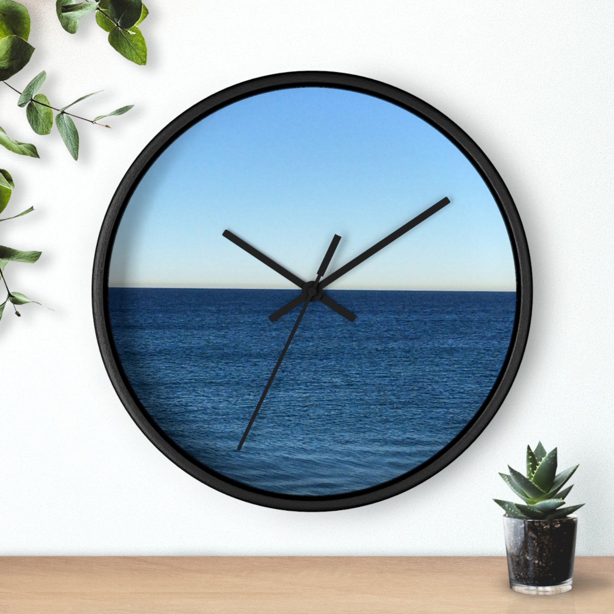 Ocean Horizon Wall Clock – Coastal Sea View Decorative Clock