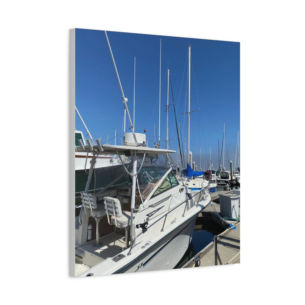 Marina Yacht Canvas Print – Stretched Matte Harbor Wall Art
