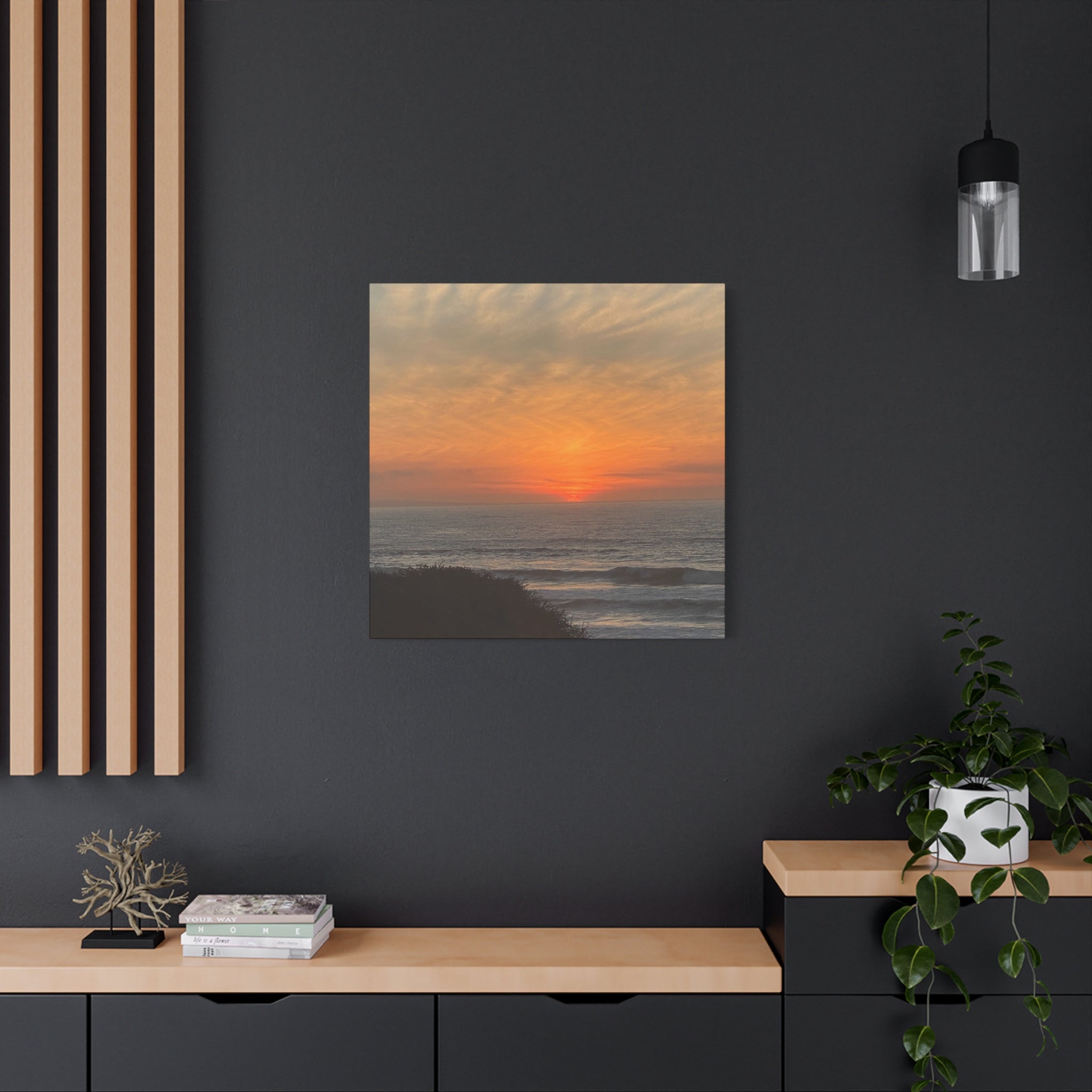 Sunset Ocean Canvas Wall Art — Matte Stretched 1.25"