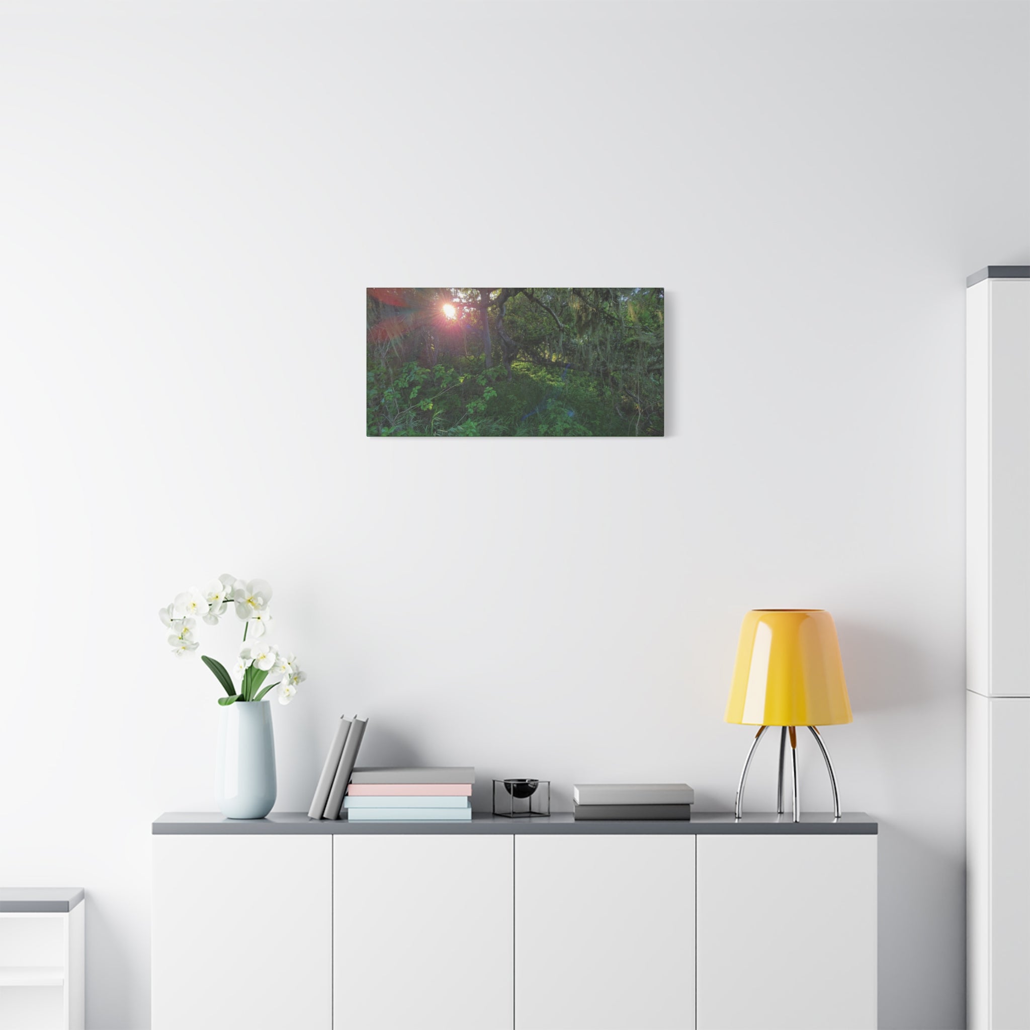 Sunlit Mossy Forest Canvas — Matte Stretched Wall Art