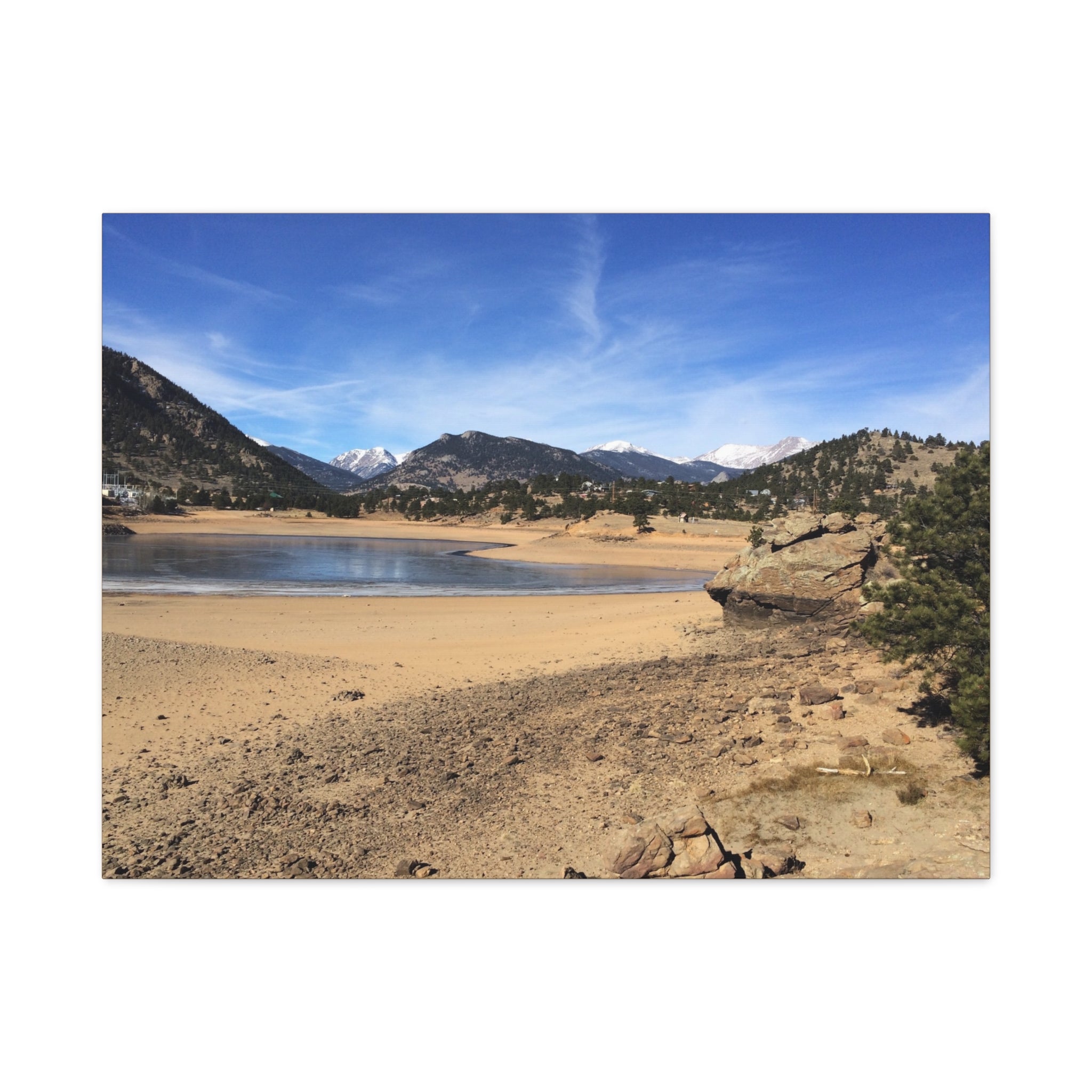 Mountain Lake Landscape Canvas Print — Matte Stretched Wall Art