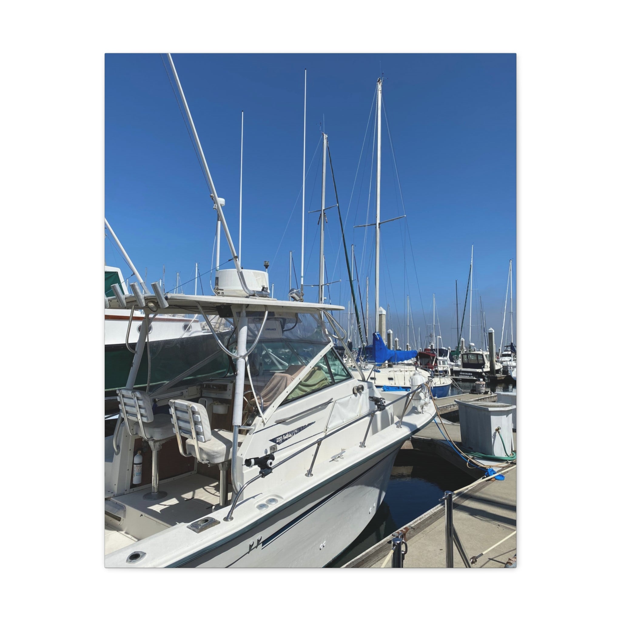 Marina Yacht Canvas Print – Stretched Matte Harbor Wall Art